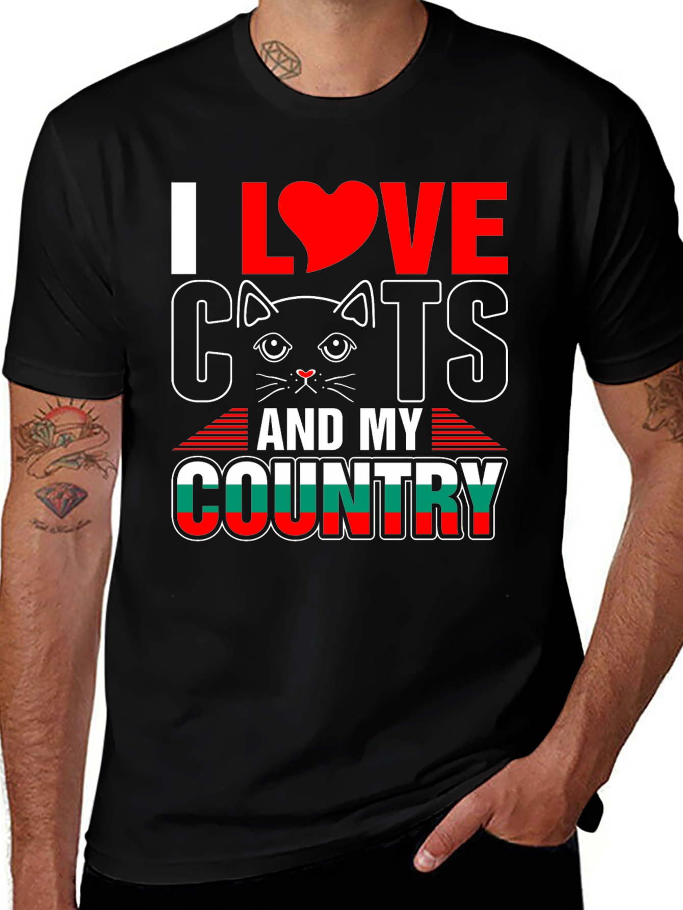 I Love Cats and My Country T-Shirt