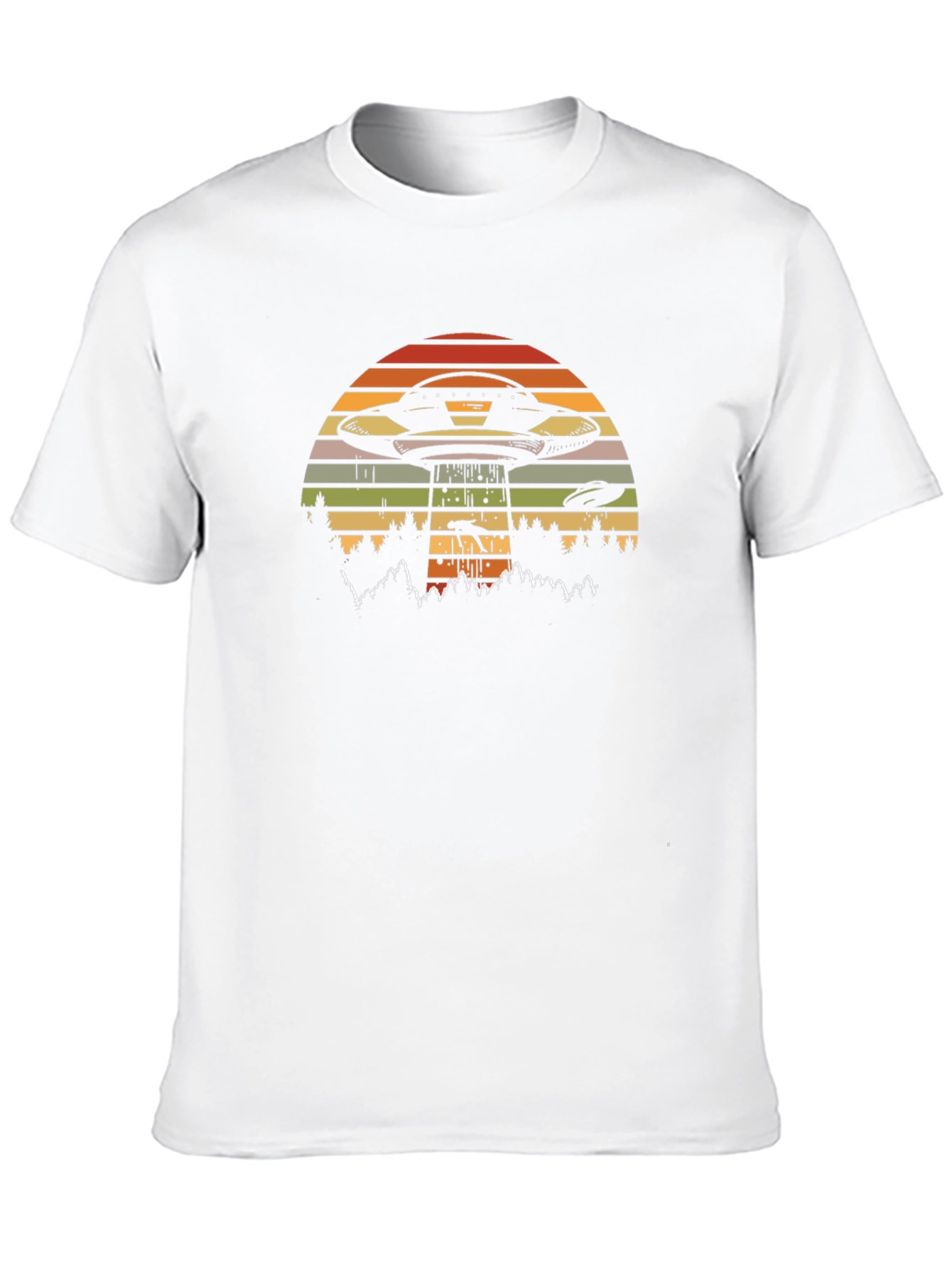 Retro UFO Abduction T-Shirt - Black