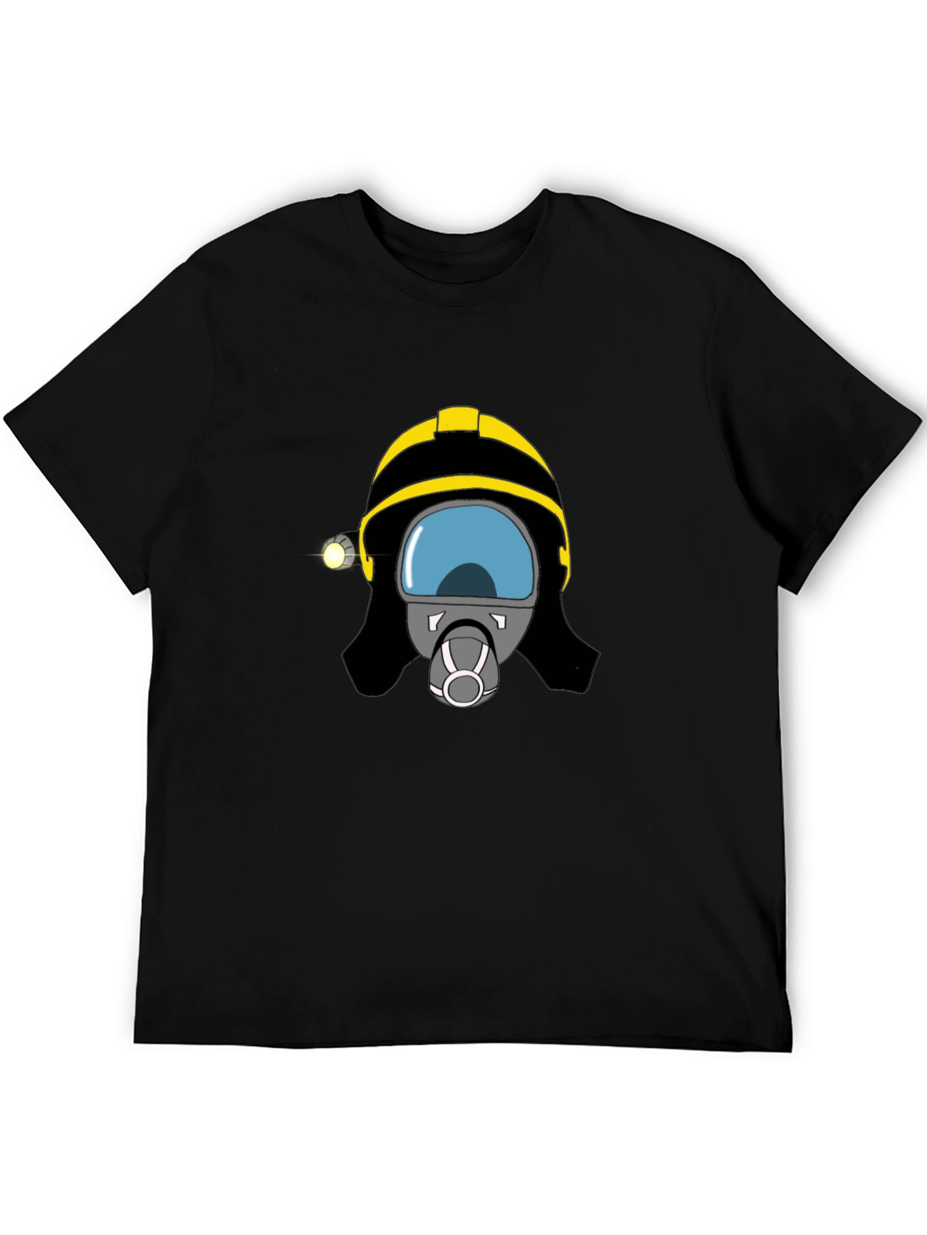 Firefighter Helmet Graphic Tee - Unisex Black T-Shirt