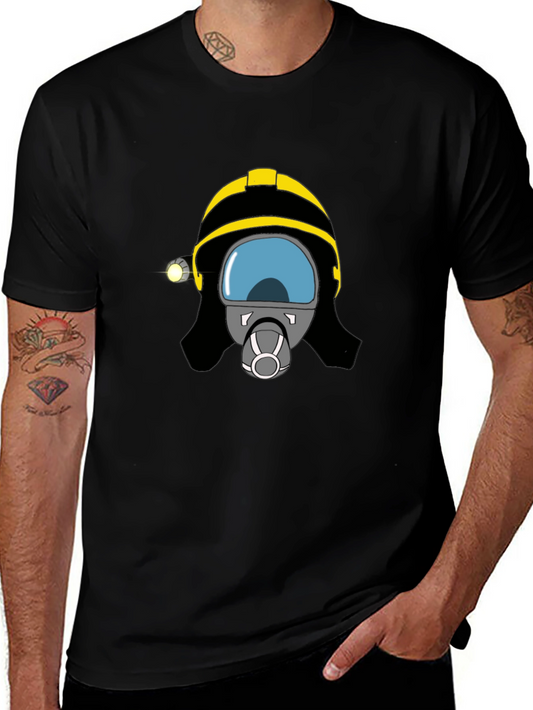 Firefighter Helmet Graphic Tee - Unisex Black T-Shirt