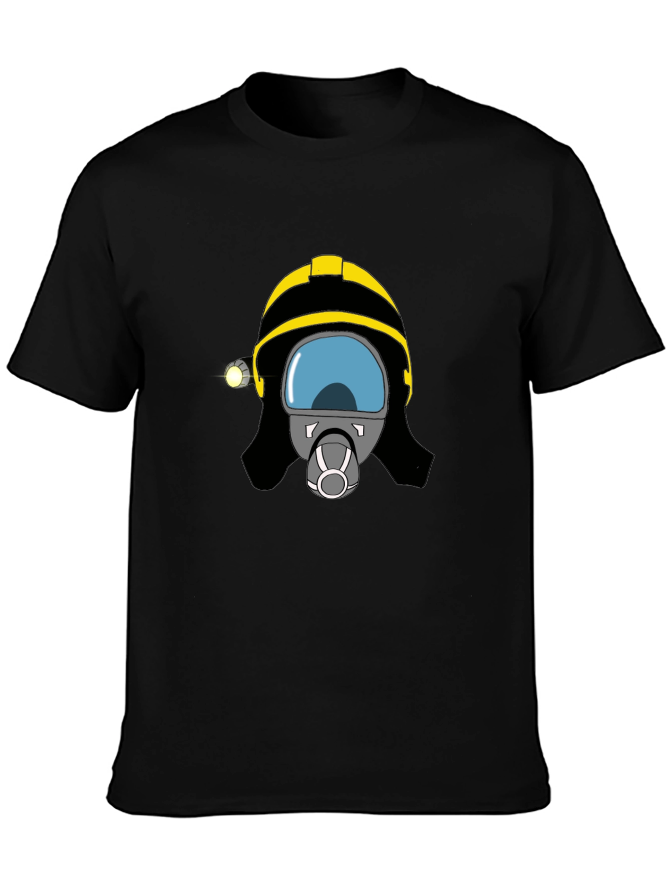 Firefighter Helmet Graphic Tee - Unisex Black T-Shirt