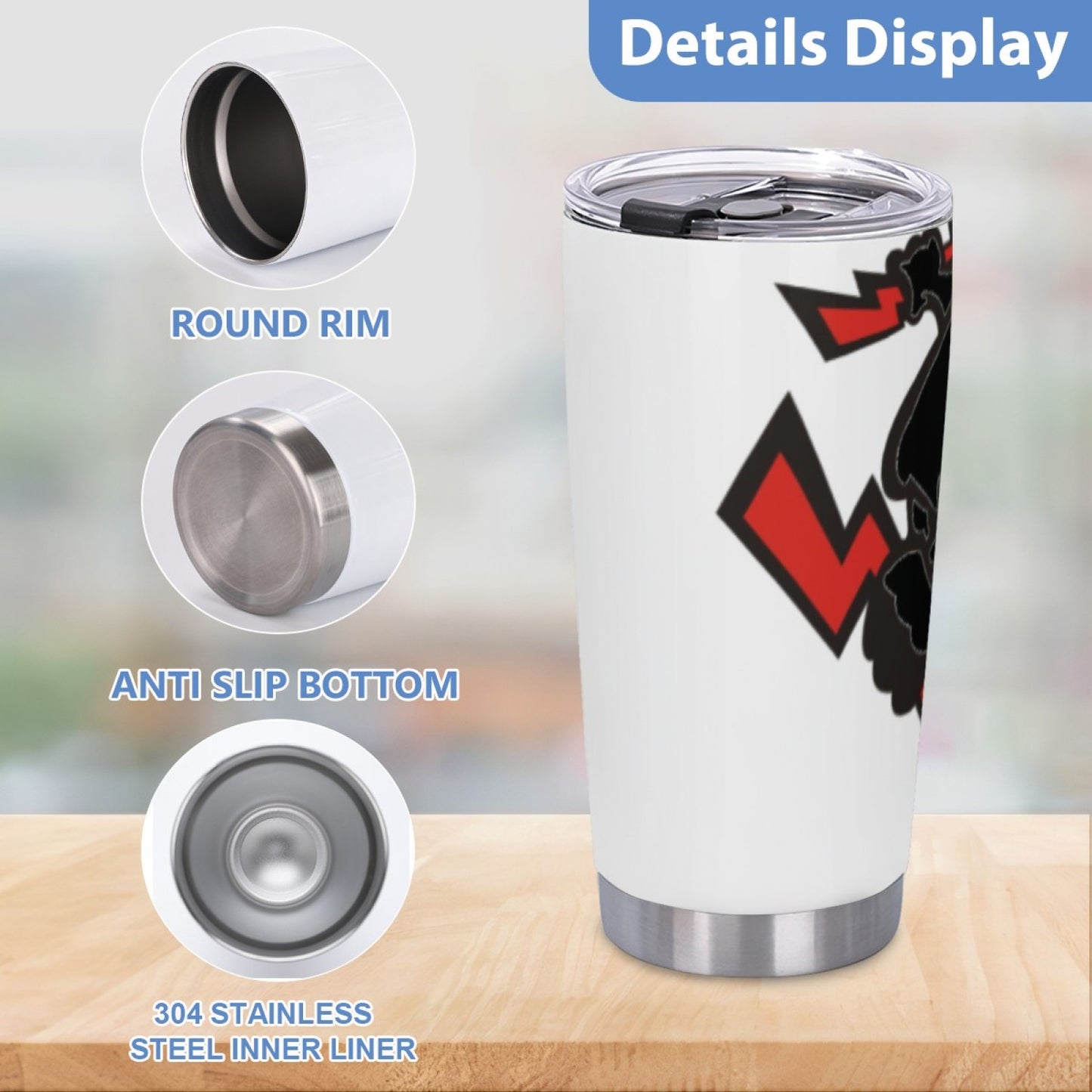 Stylish Insulated Travel Tumbler - Stainless Steel Graphic Design Cup
