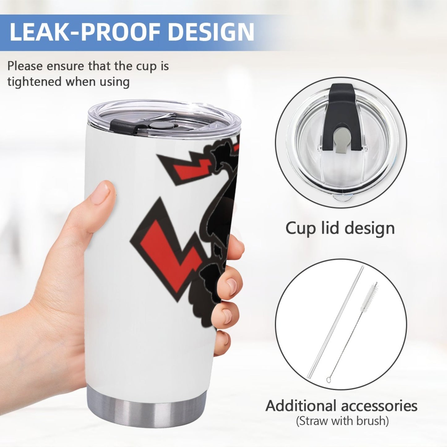 Stylish Insulated Travel Tumbler - Stainless Steel Graphic Design Cup