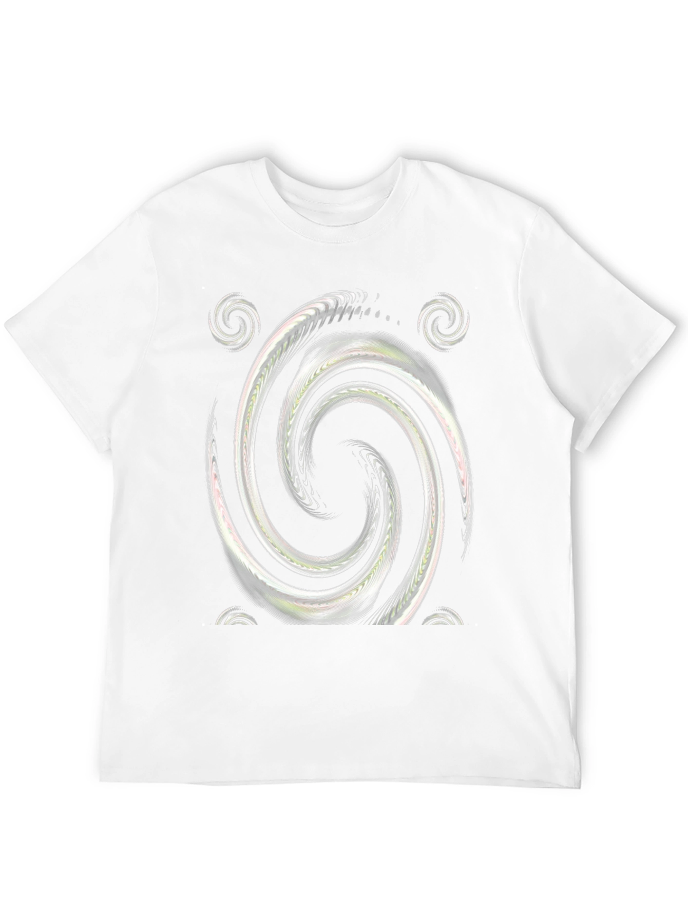 Swirl Graphic Print Crew Neck Tee - Black