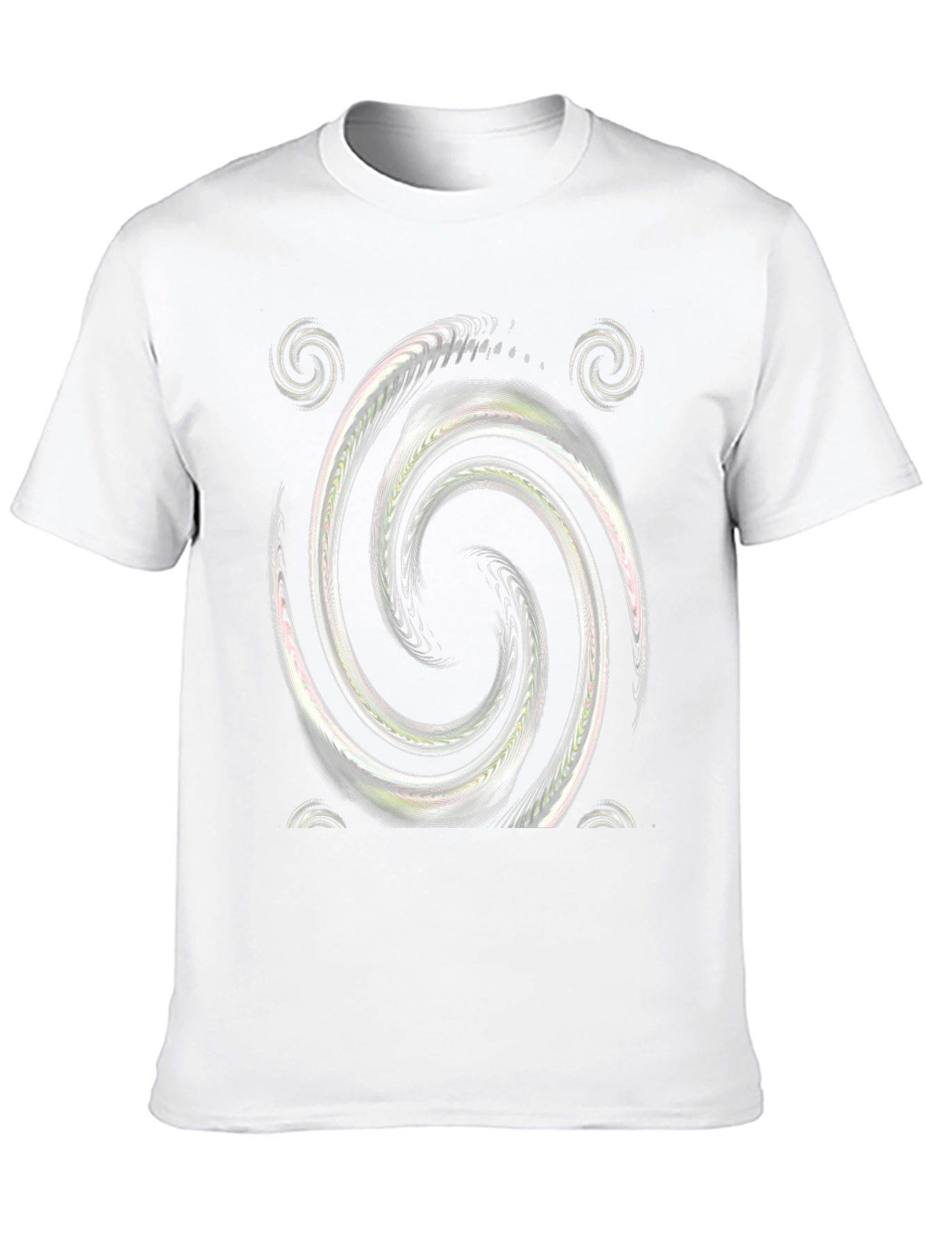 Swirl Graphic Print Crew Neck Tee - Black