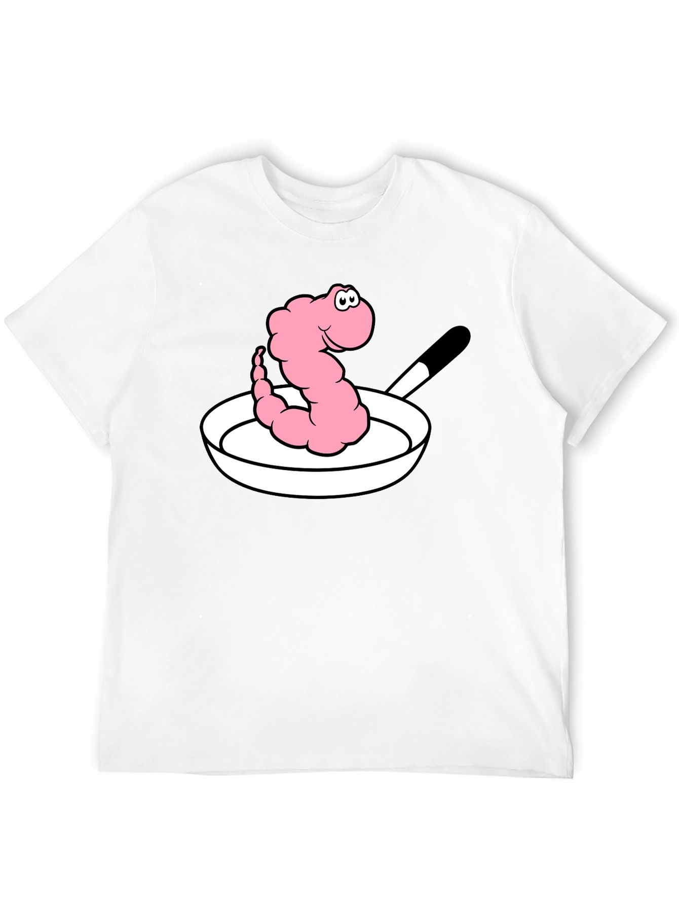Funny Worm in Pan Graphic T-Shirt