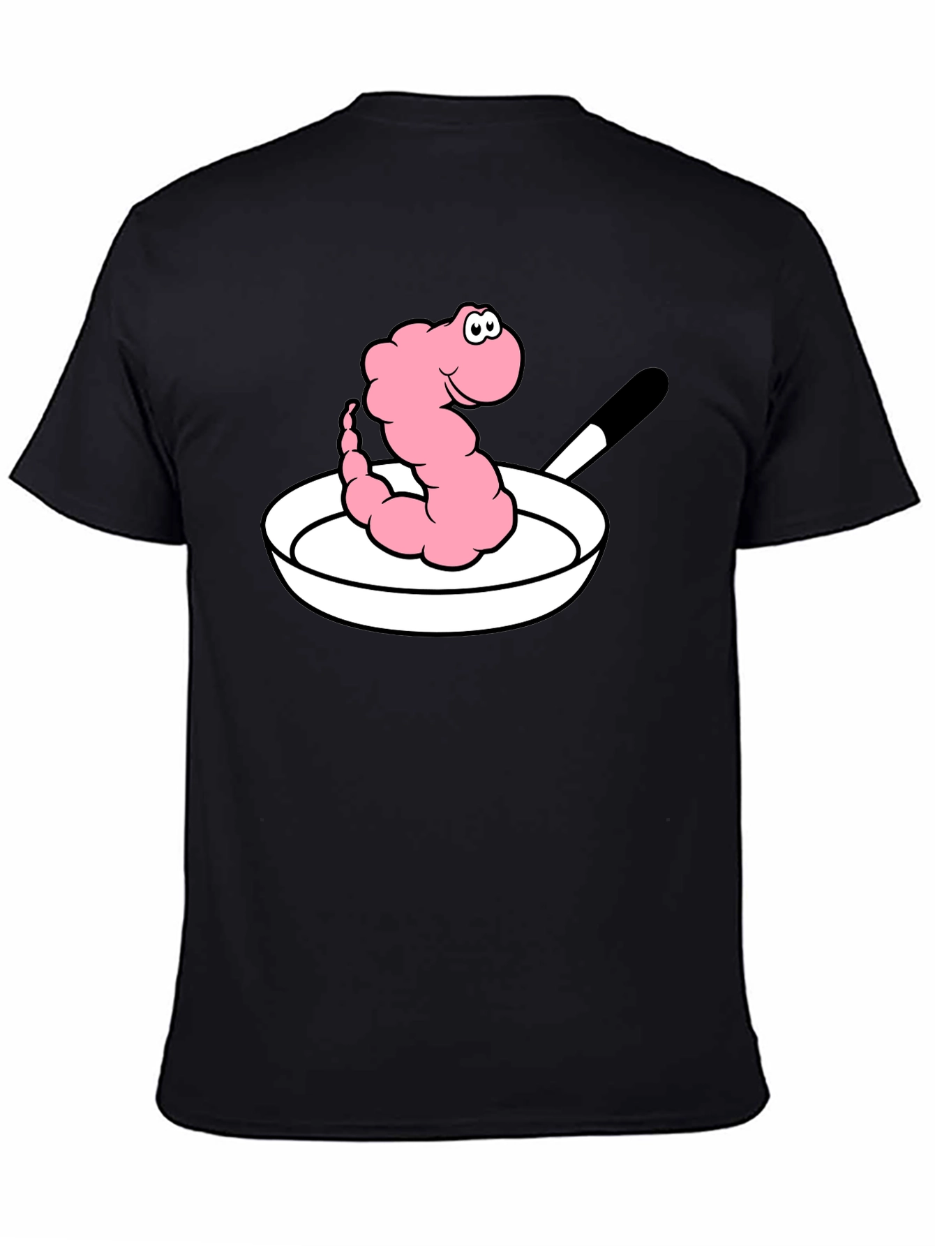 Funny Worm in Pan Graphic T-Shirt