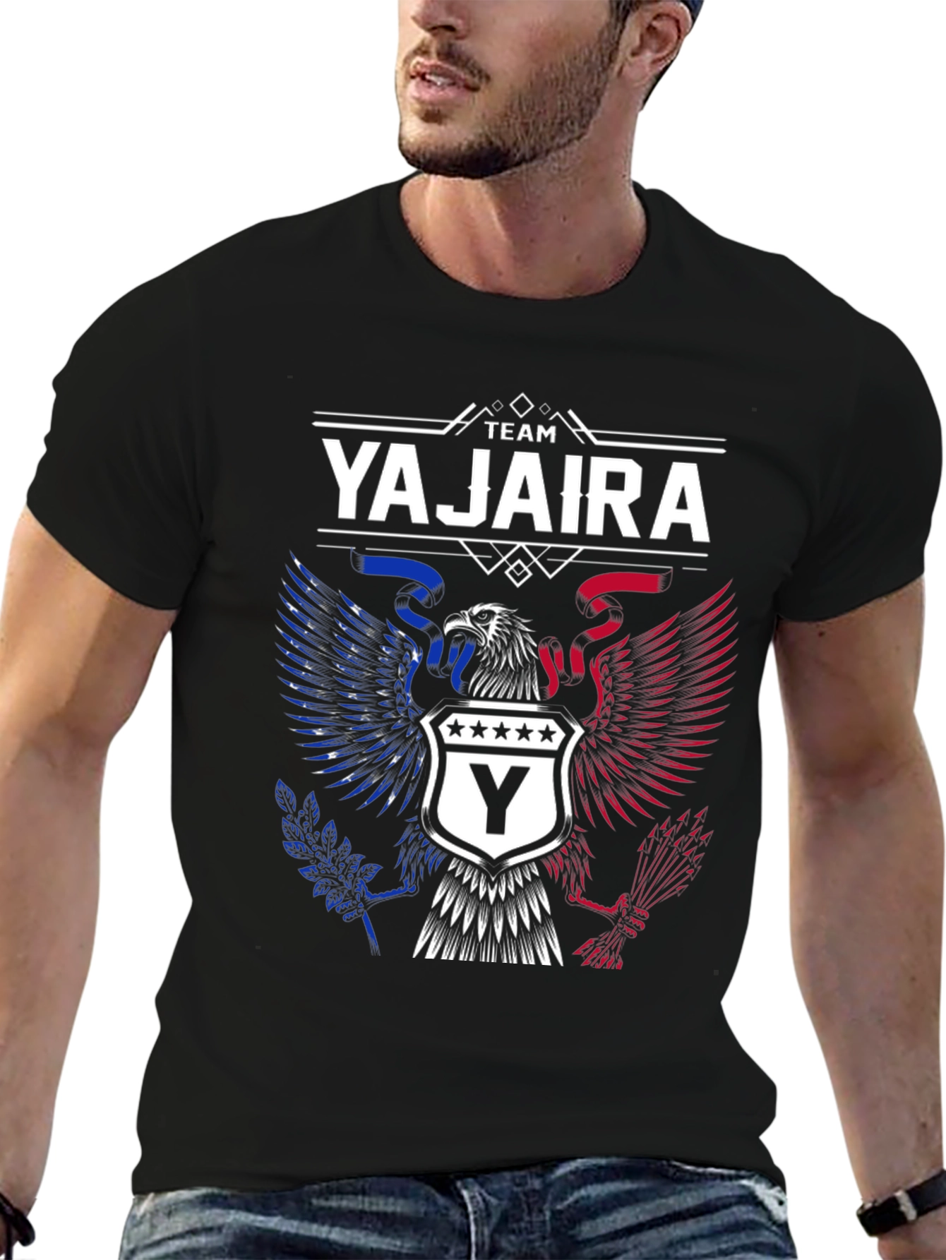 Team Yajaira Eagle Graphic Black T-Shirt