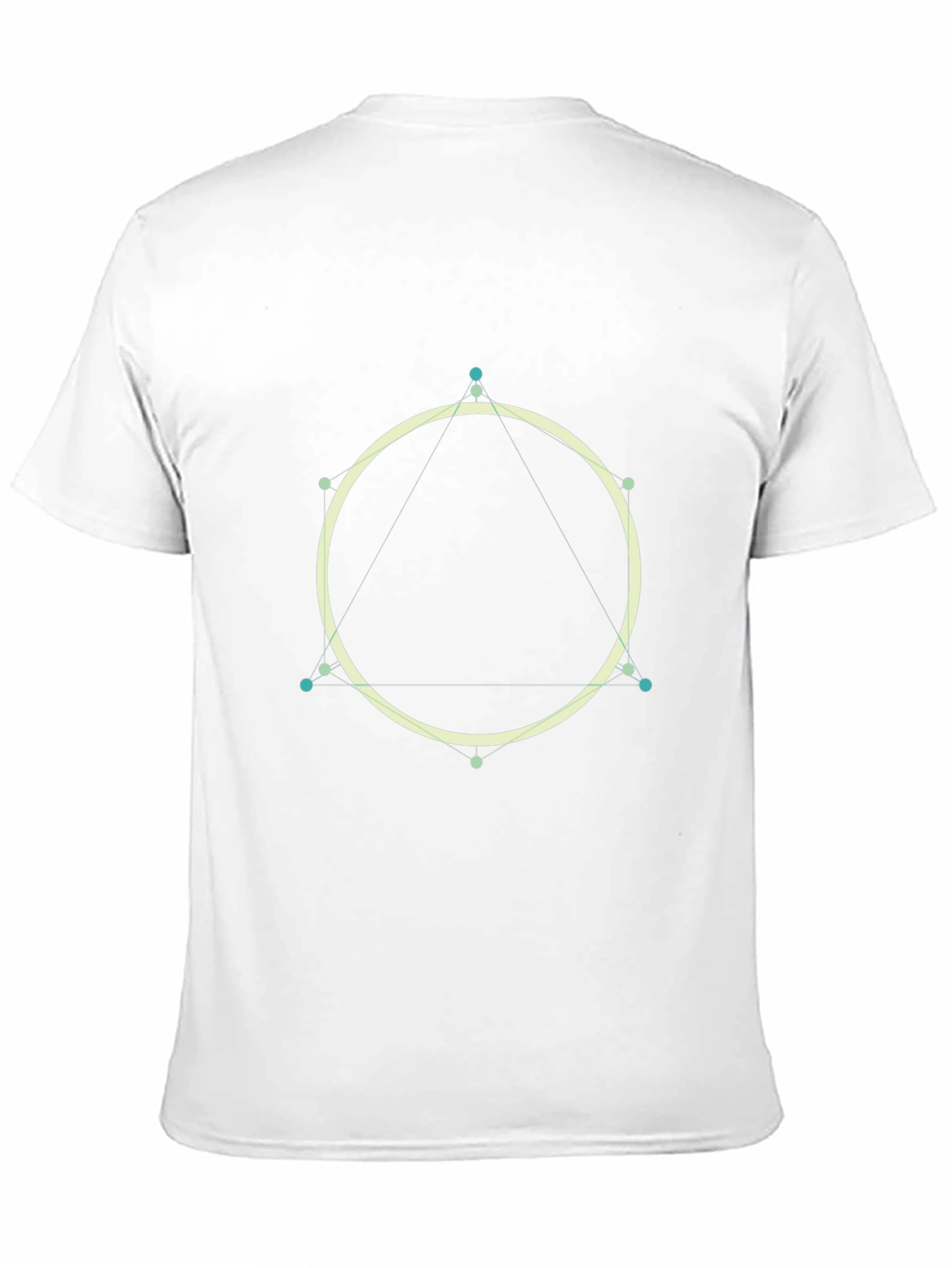 Geometric Circle & Triangle Graphic Black T-Shirt