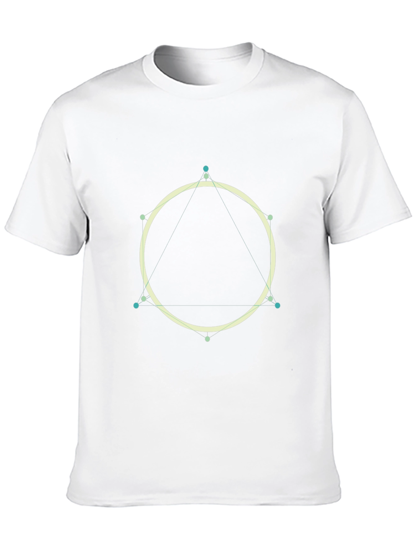Geometric Circle & Triangle Graphic Black T-Shirt