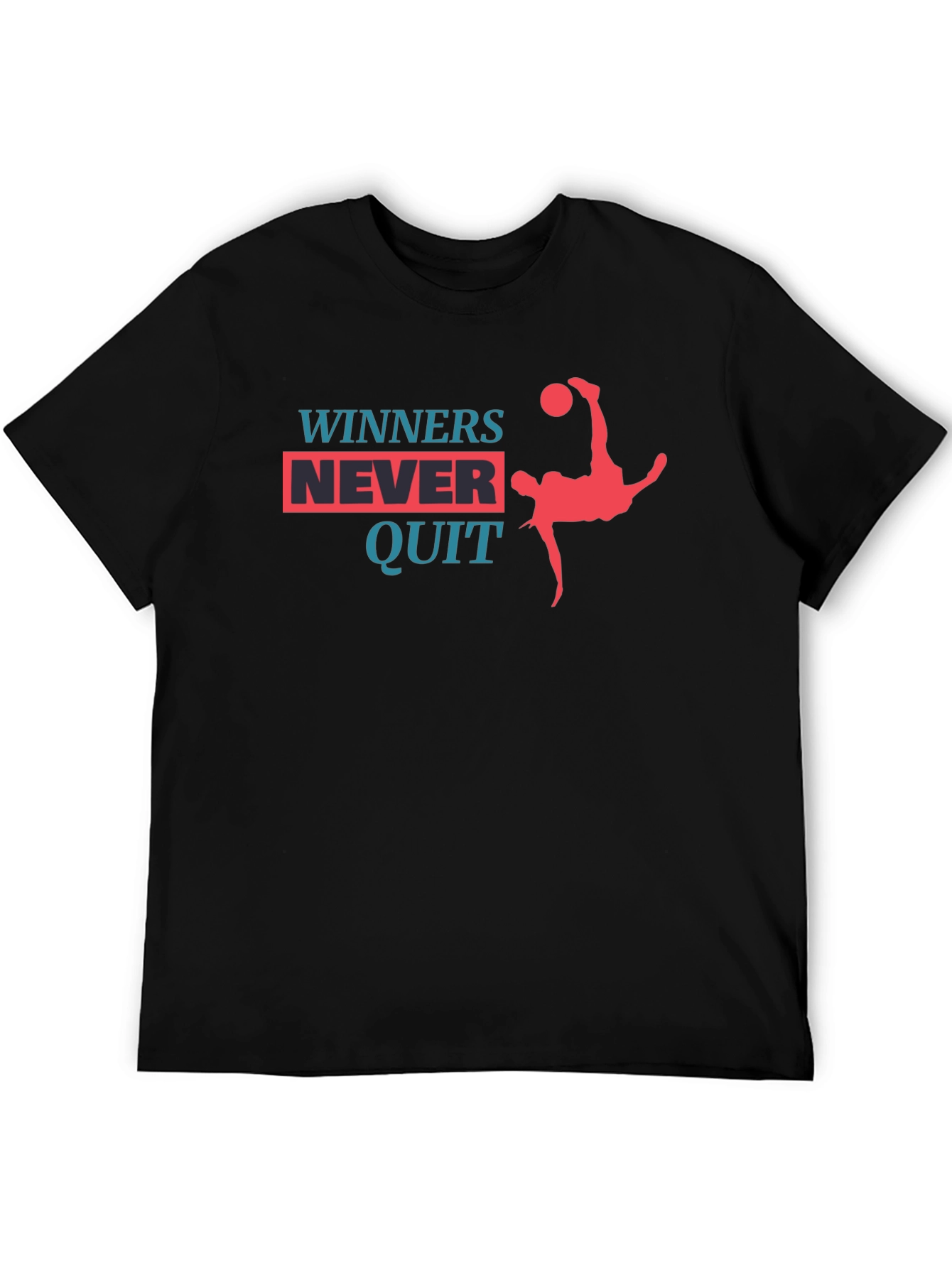 Winners Never Quit Graphic Tee - Black