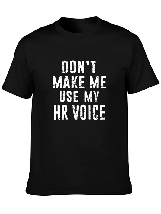 HR Voice Graphic Tee - Humorous Black T-Shirt