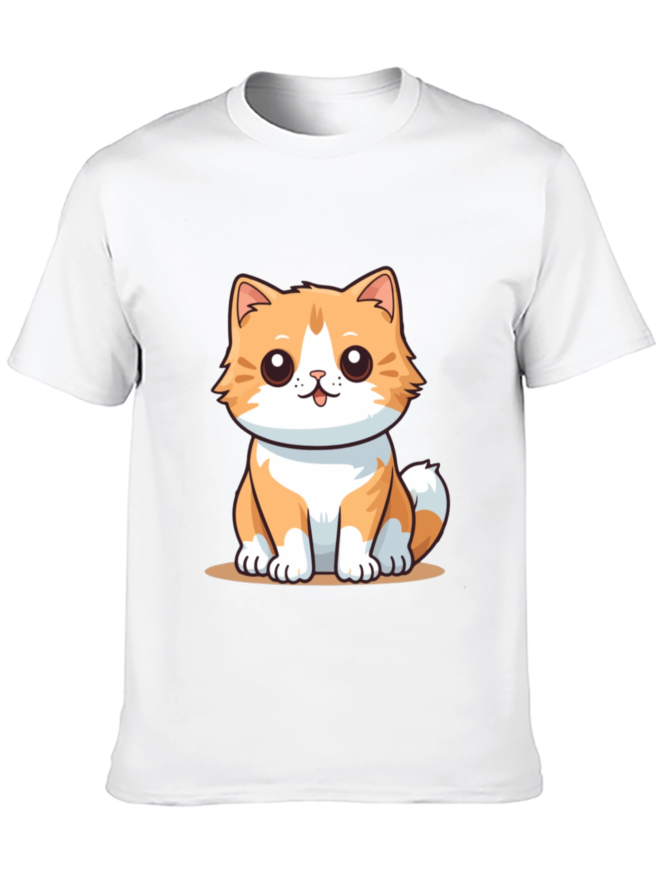 Cute Cartoon Cat Graphic Tee - Black T-Shirt