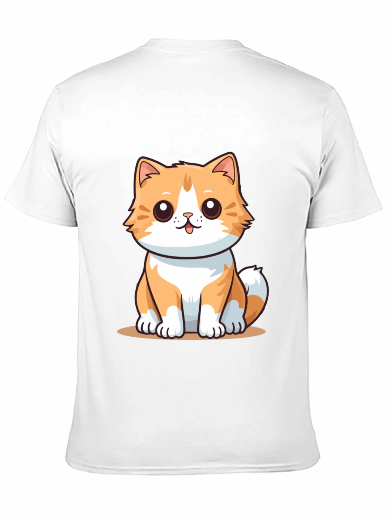 Cute Cartoon Cat Graphic Tee - Black T-Shirt