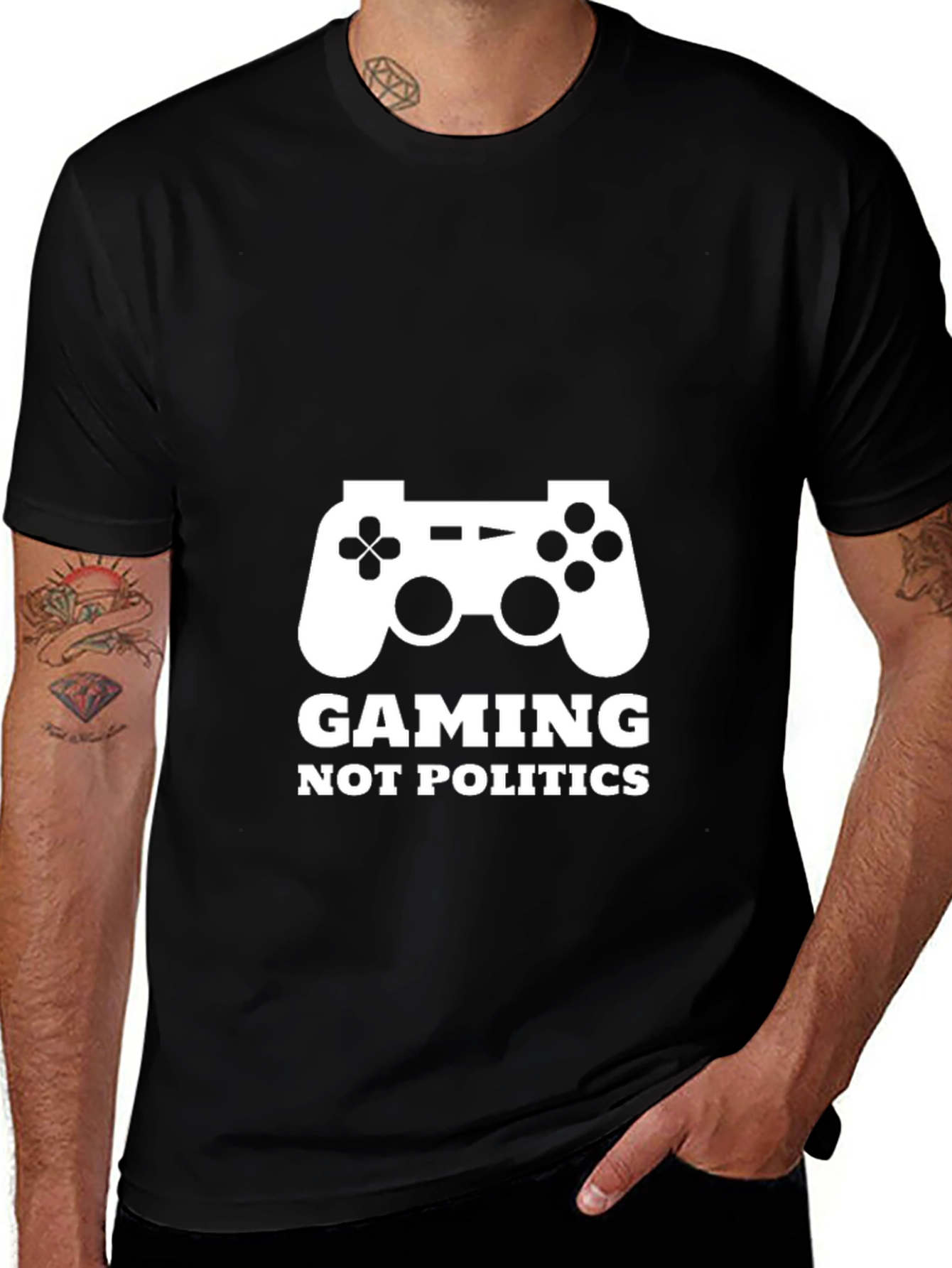 Gaming Not Politics Black T-Shirt