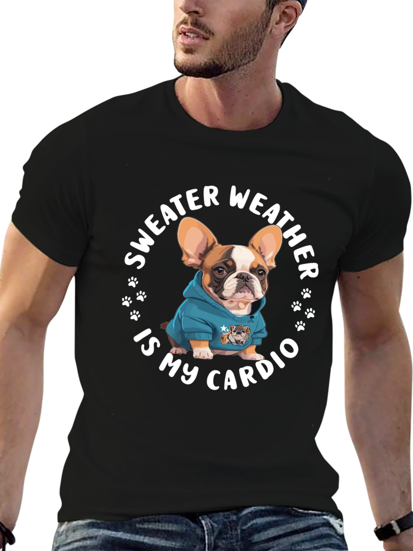 Sweater Weather French Bulldog Graphic Tee