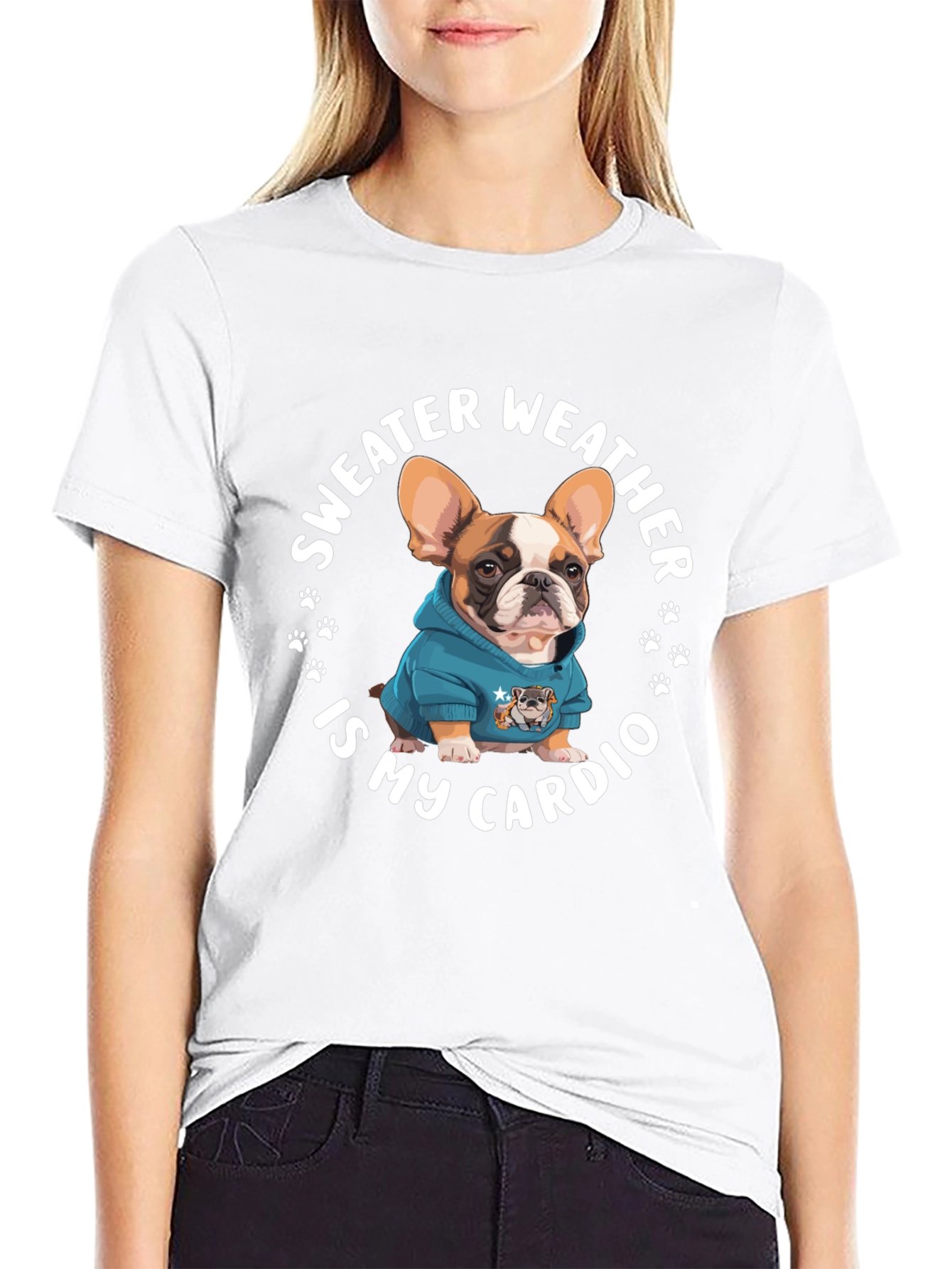 Sweater Weather French Bulldog Graphic Tee