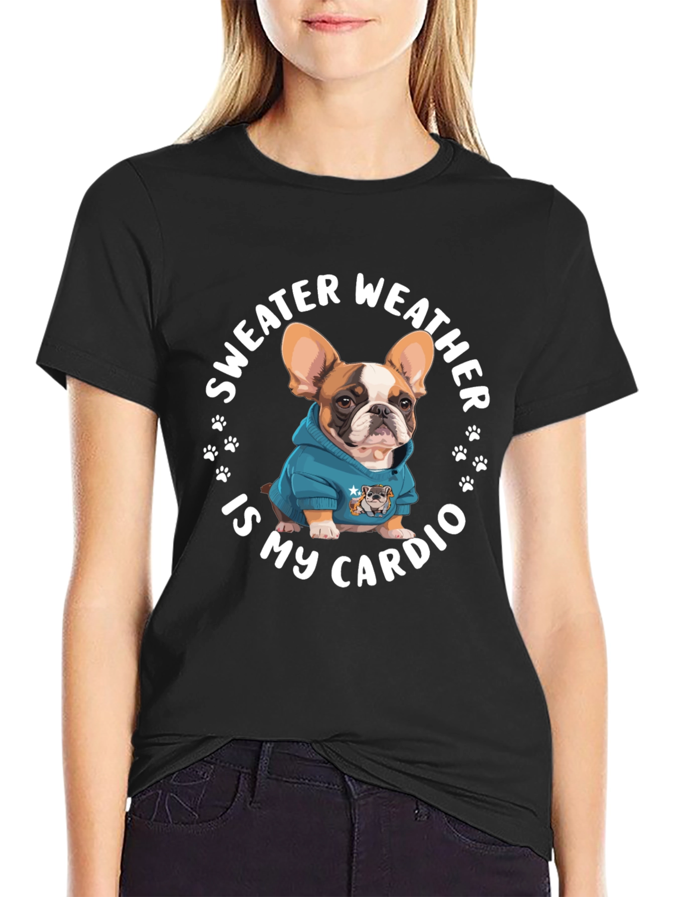 Sweater Weather French Bulldog Graphic Tee