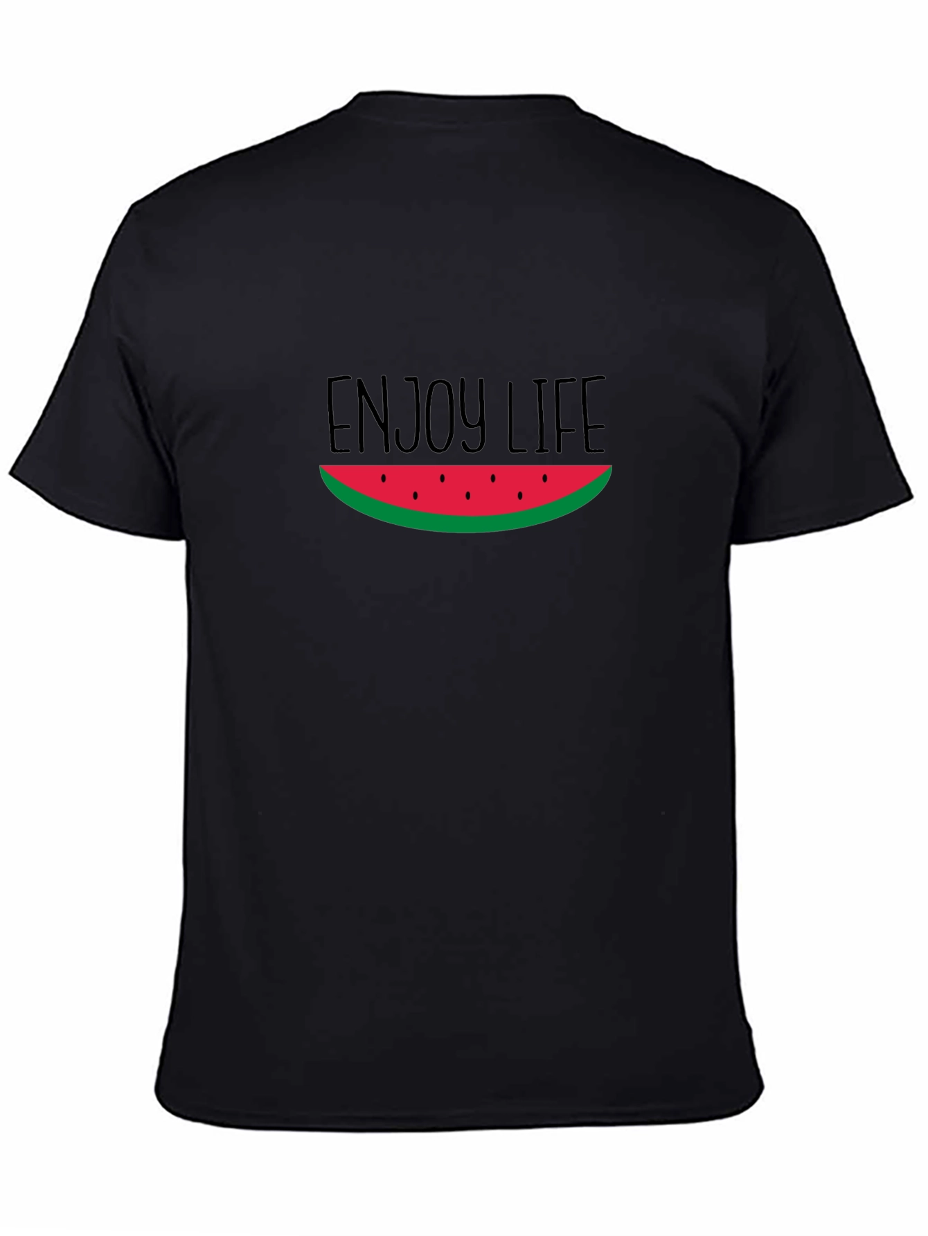 Enjoy Life Watermelon Slice Graphic Black T-Shirt