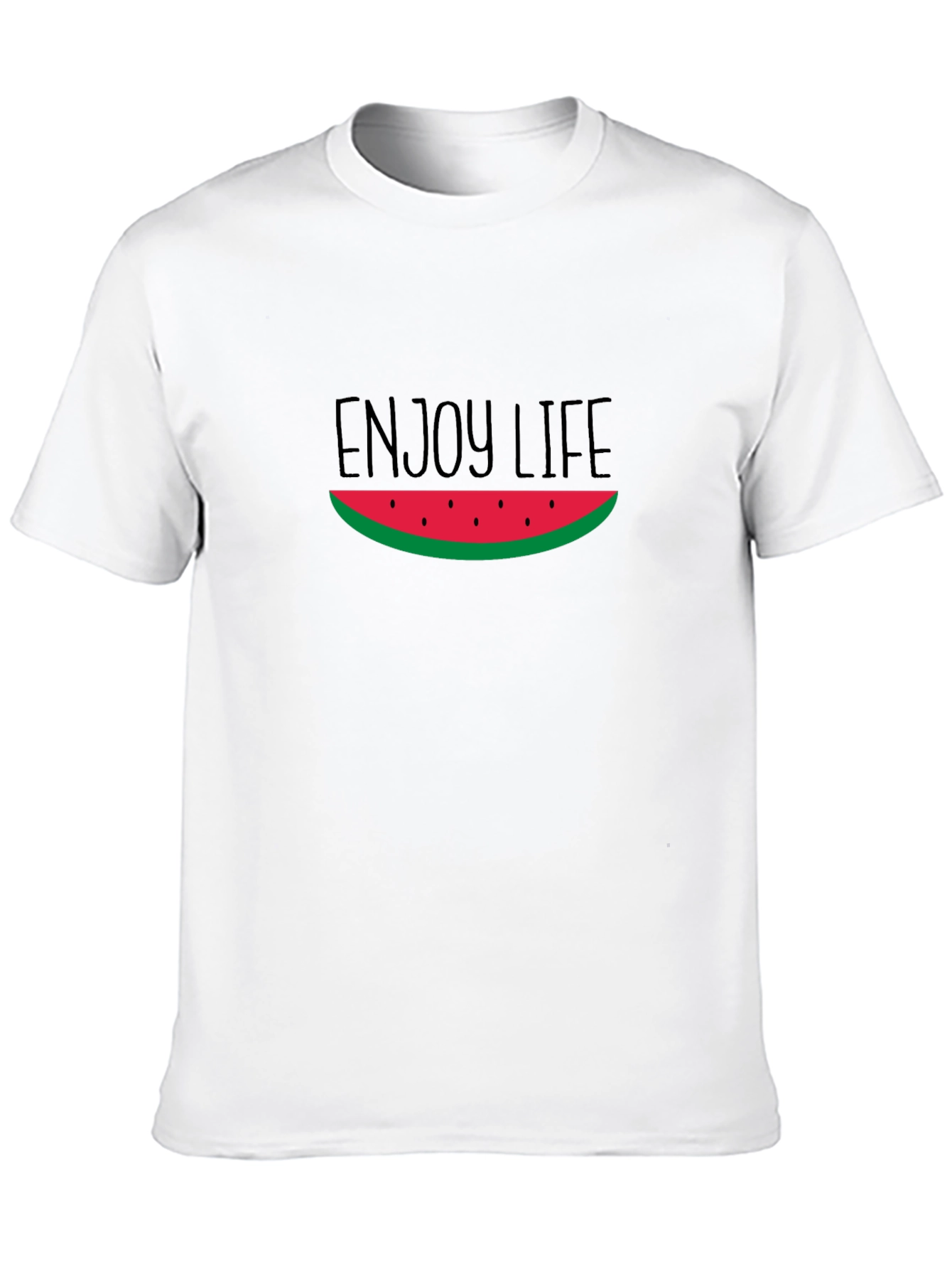 Enjoy Life Watermelon Slice Graphic Black T-Shirt