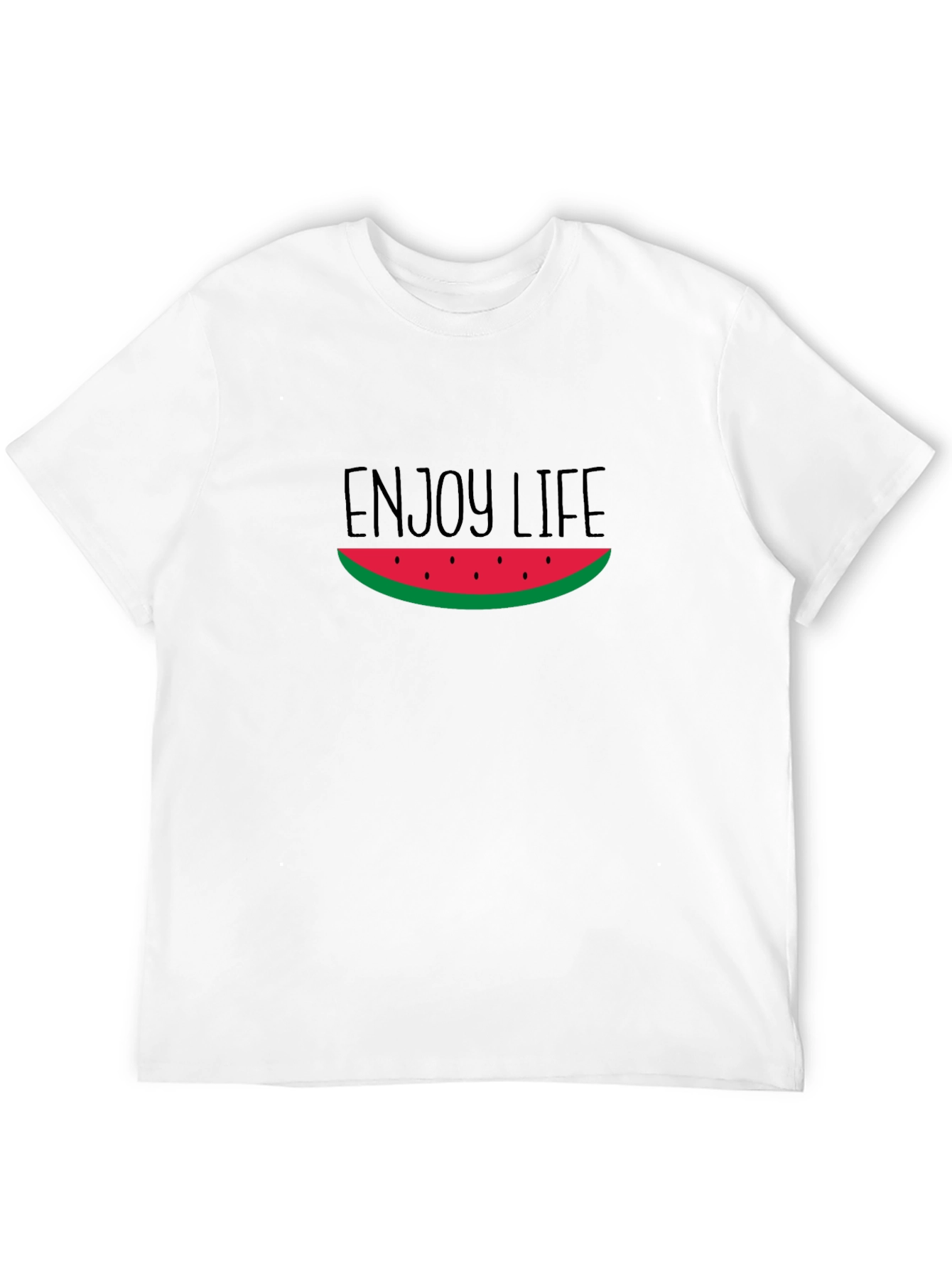 Enjoy Life Watermelon Slice Graphic Black T-Shirt