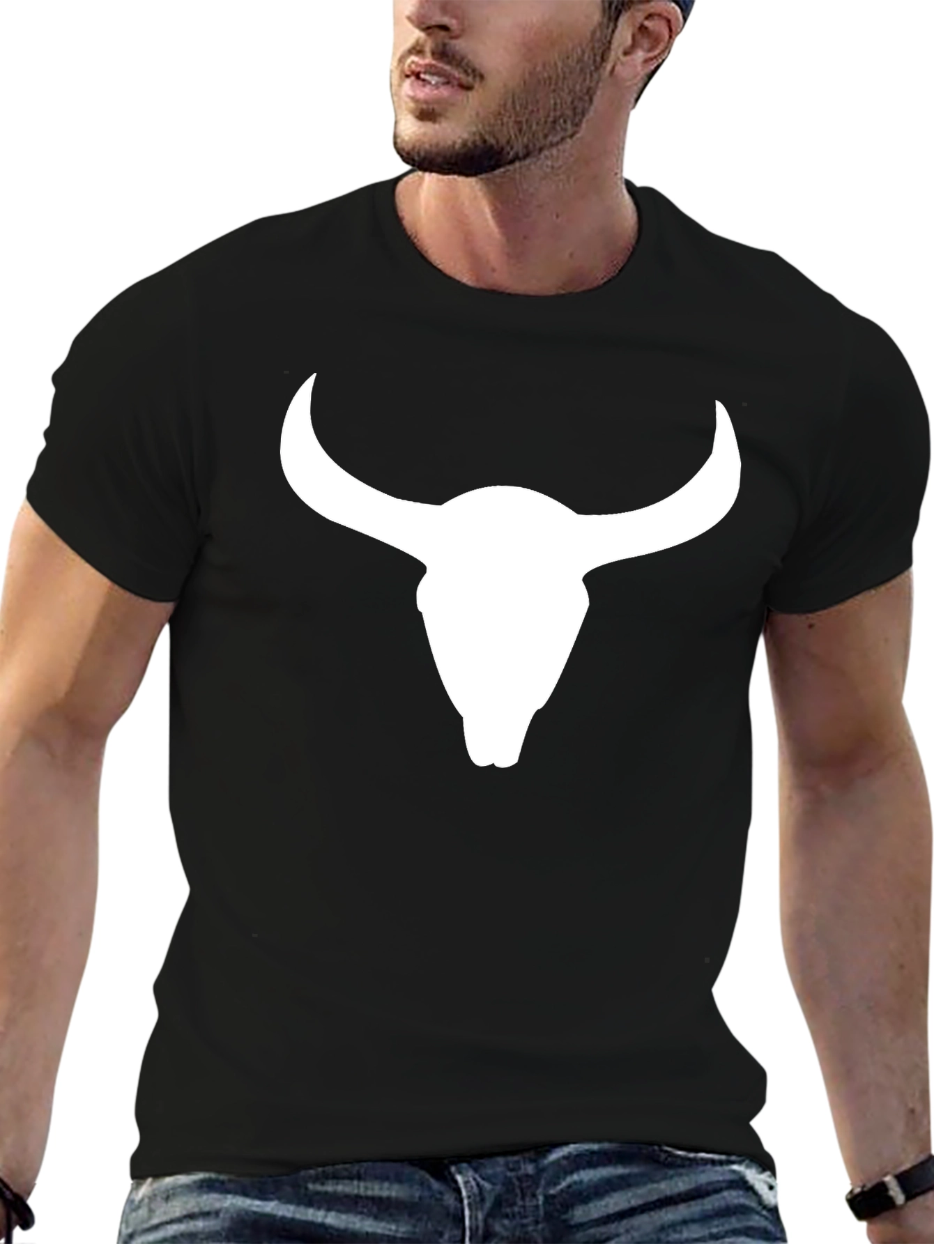 Bull Skull Graphic Tee - Classic Comfort