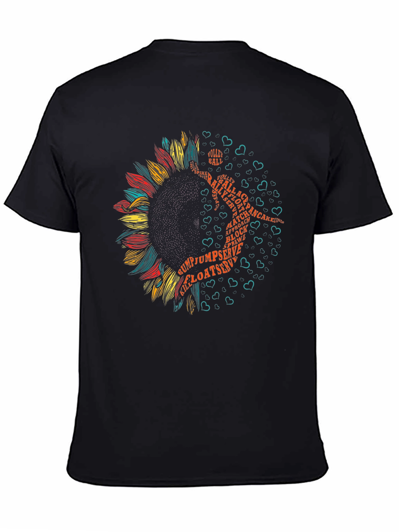 Volleyball Sunflower Graphic Tee - Sporty Style