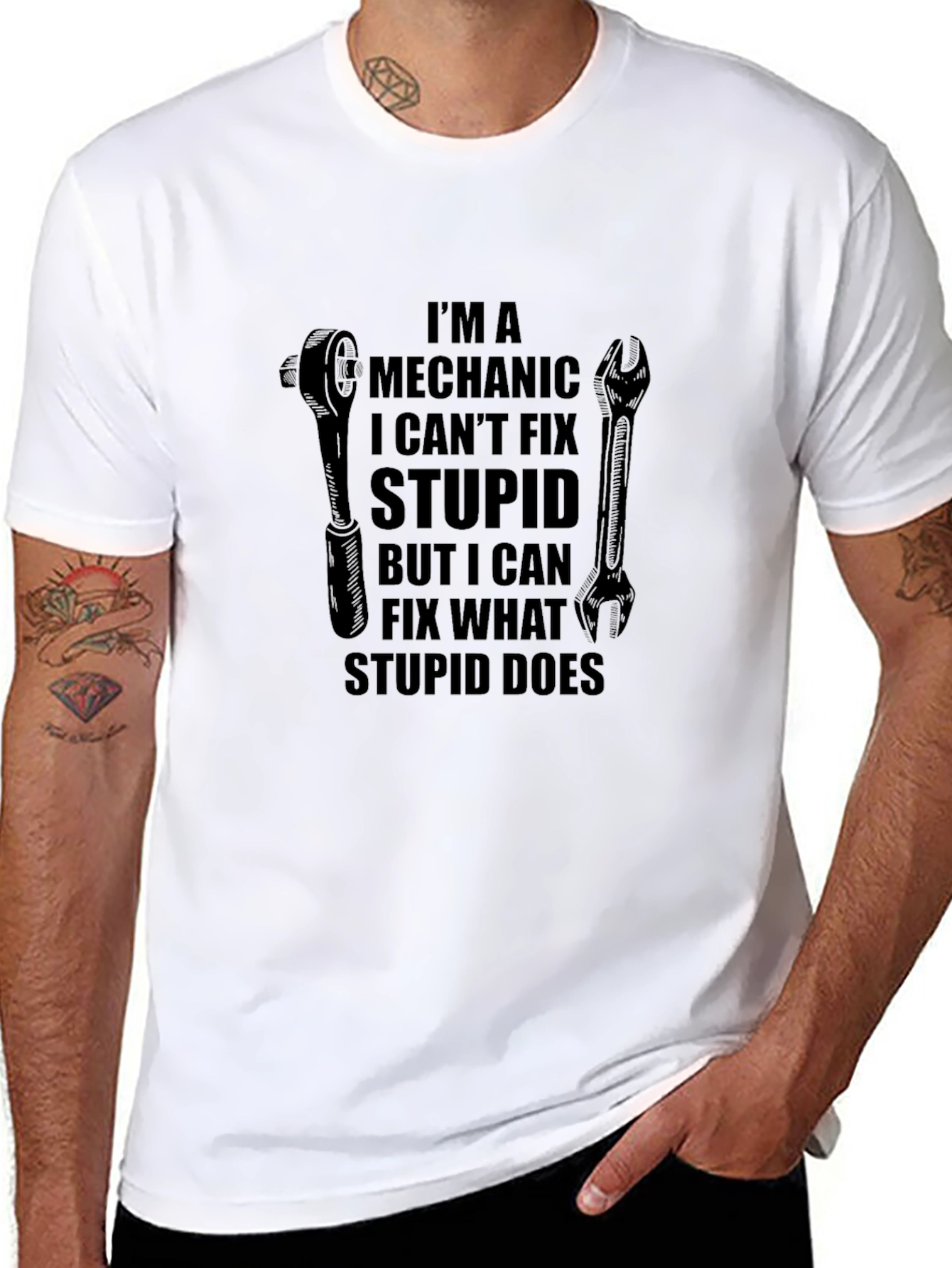 Mechanic Fix What Stupid Does T-Shirt