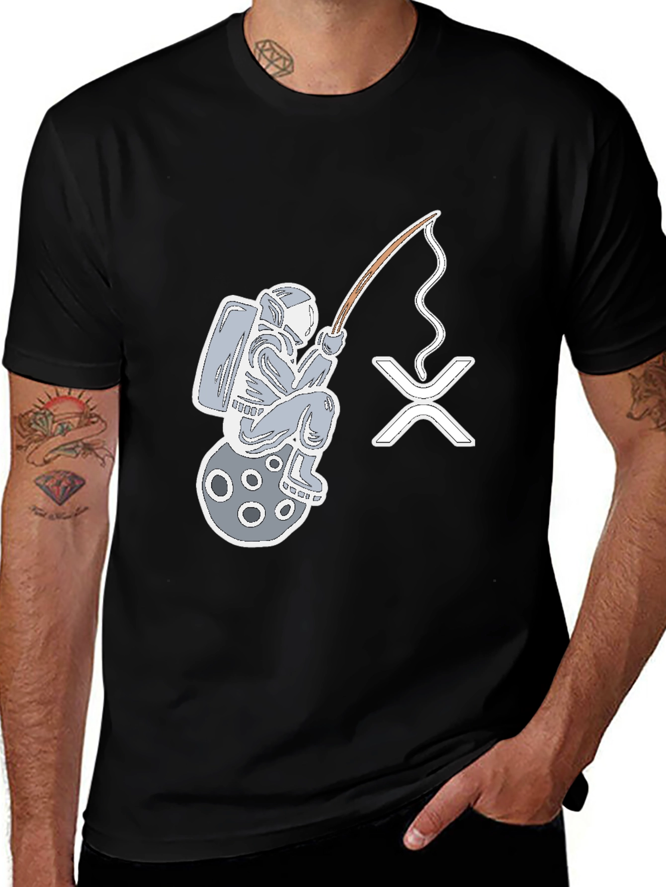 Astronaut Fishing on Moon T-Shirt