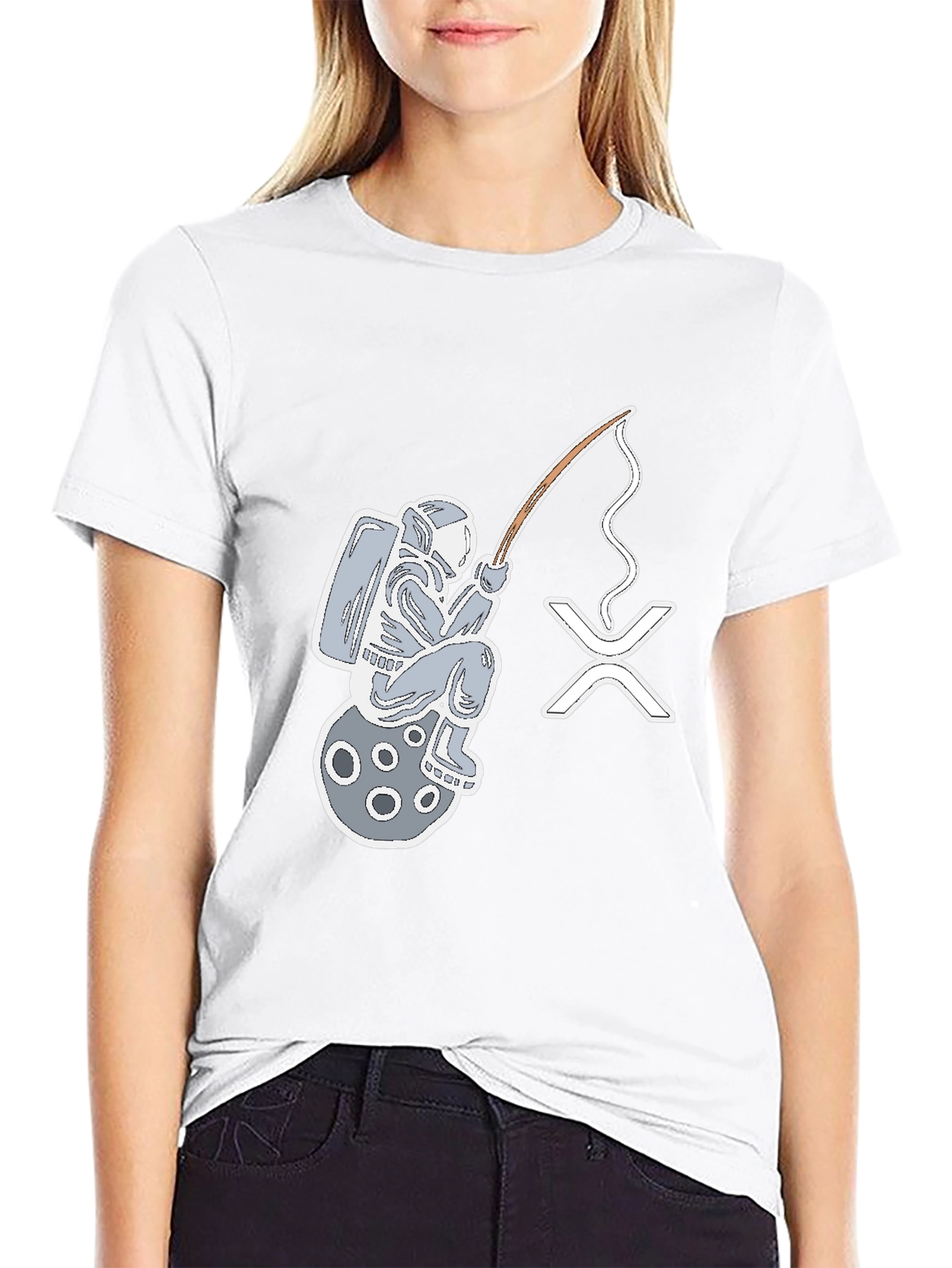Astronaut Fishing on Moon T-Shirt