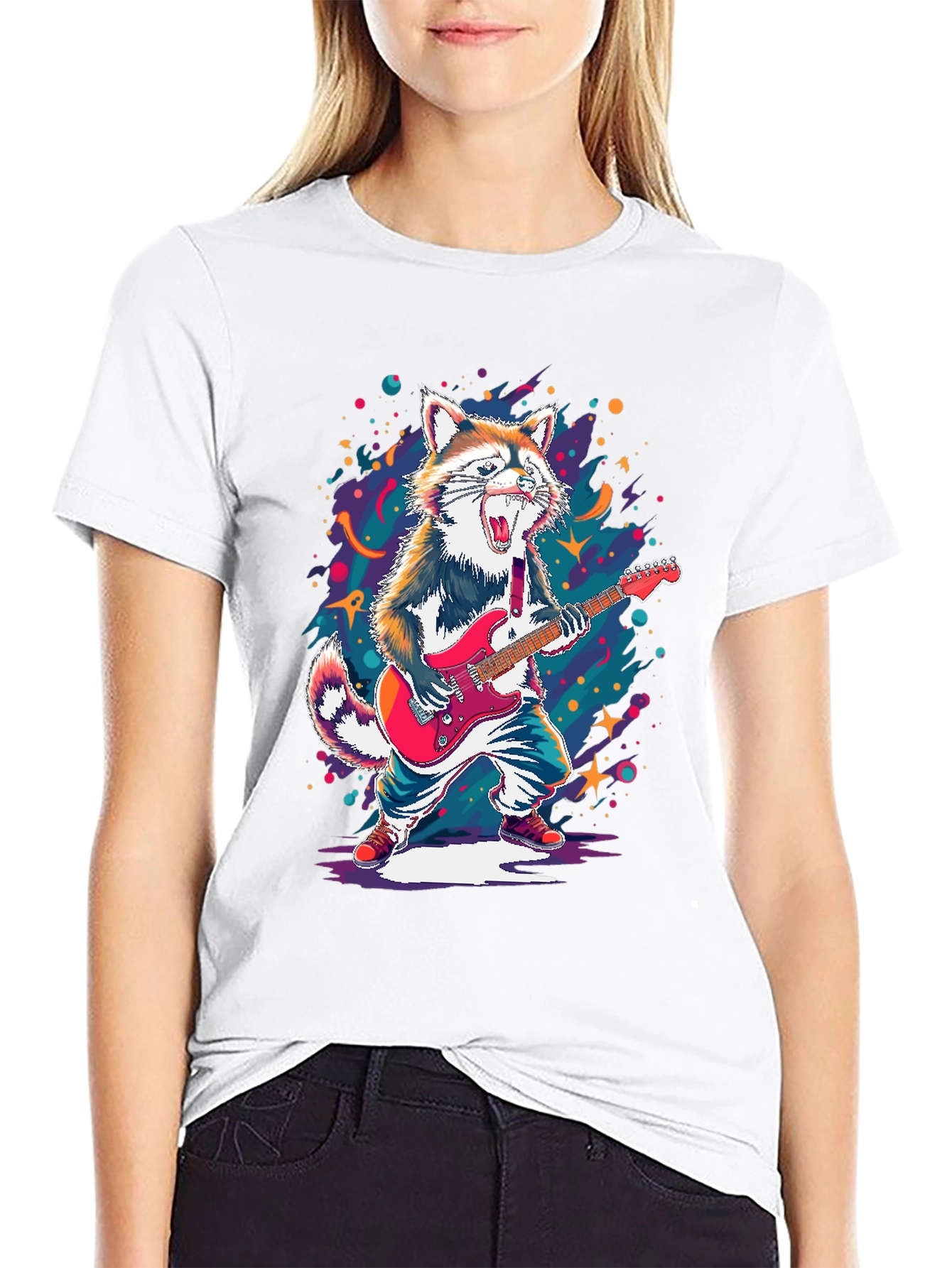 Rockin Raccoon Graphic Tee - Black