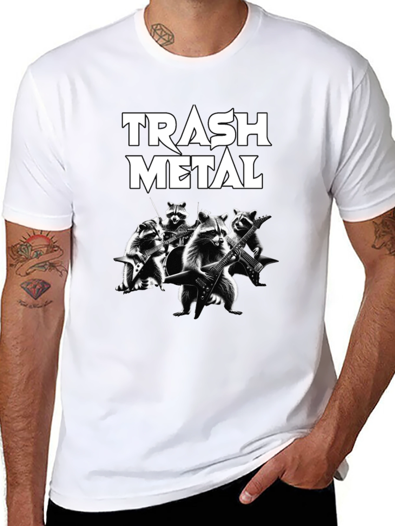 Trash Metal Raccoon Band T-Shirt