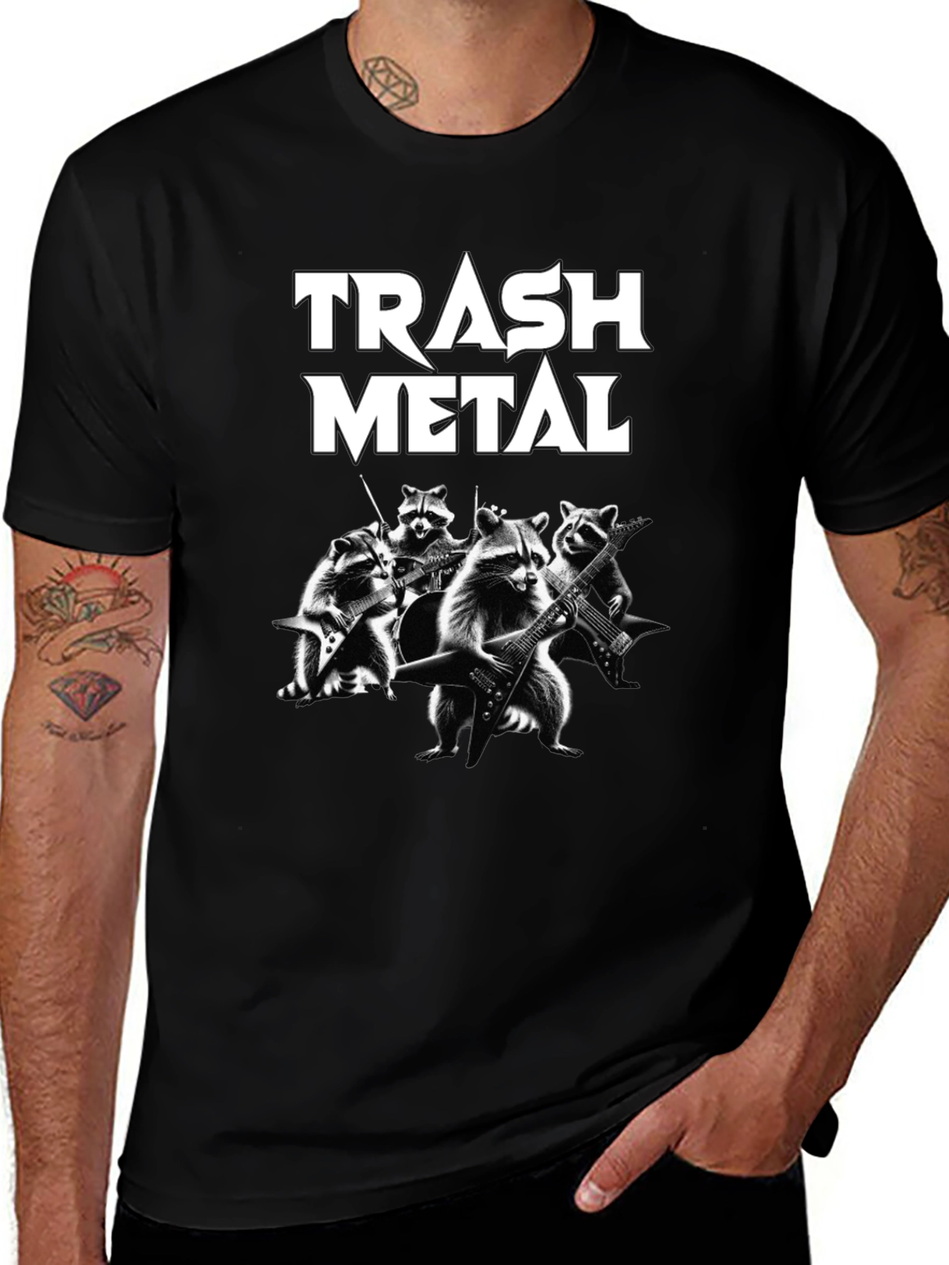 Trash Metal Raccoon Band T-Shirt
