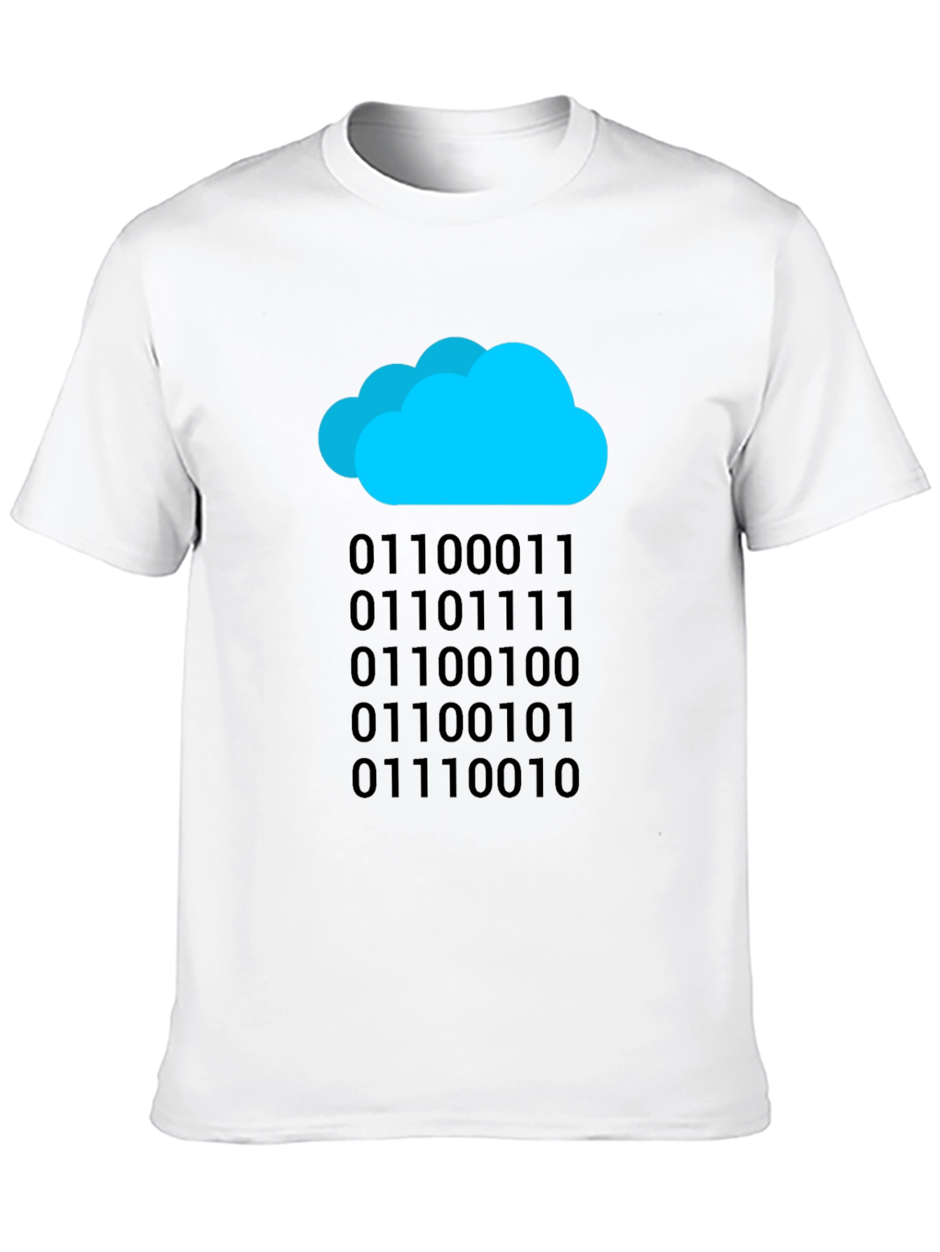 Cloud Binary Code T-Shirt - Black Tech Tee
