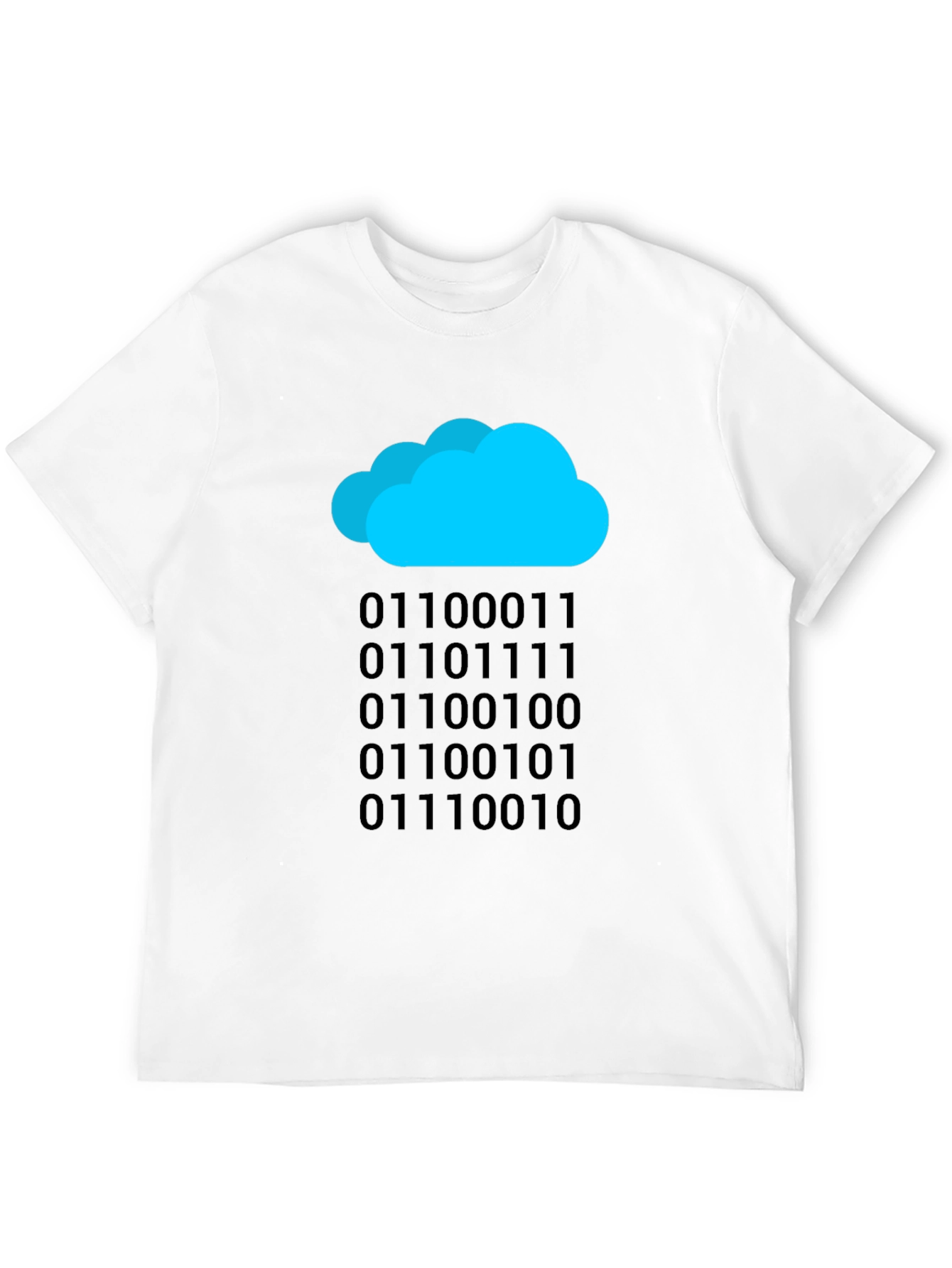 Cloud Binary Code T-Shirt - Black Tech Tee