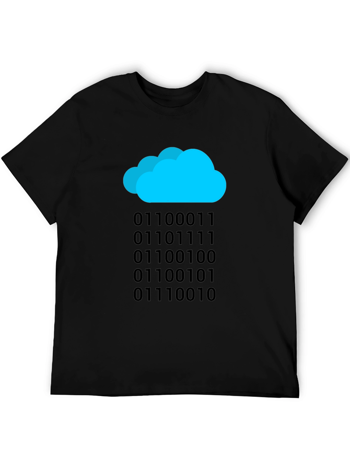 Cloud Binary Code T-Shirt - Black Tech Tee