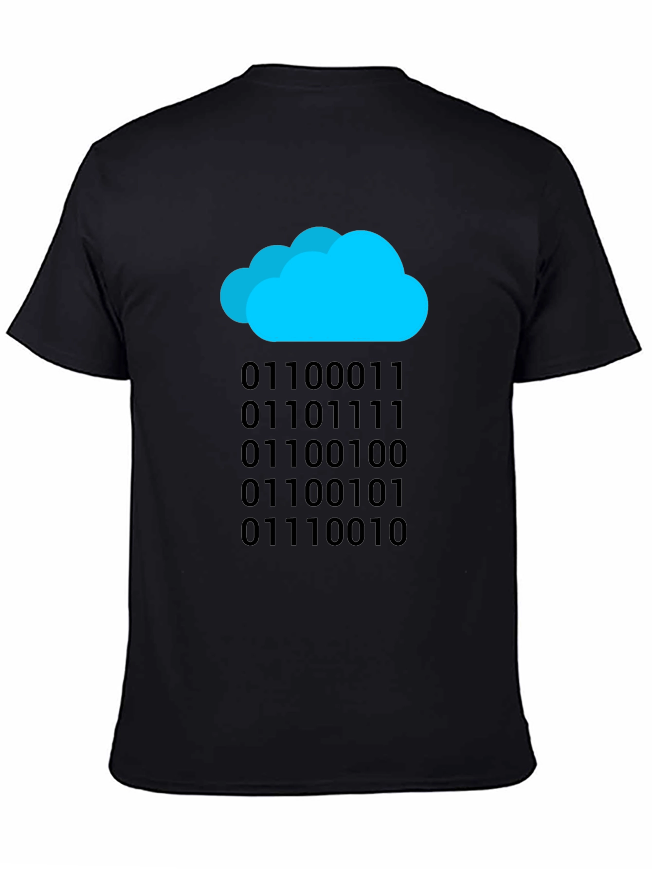 Cloud Binary Code T-Shirt - Black Tech Tee