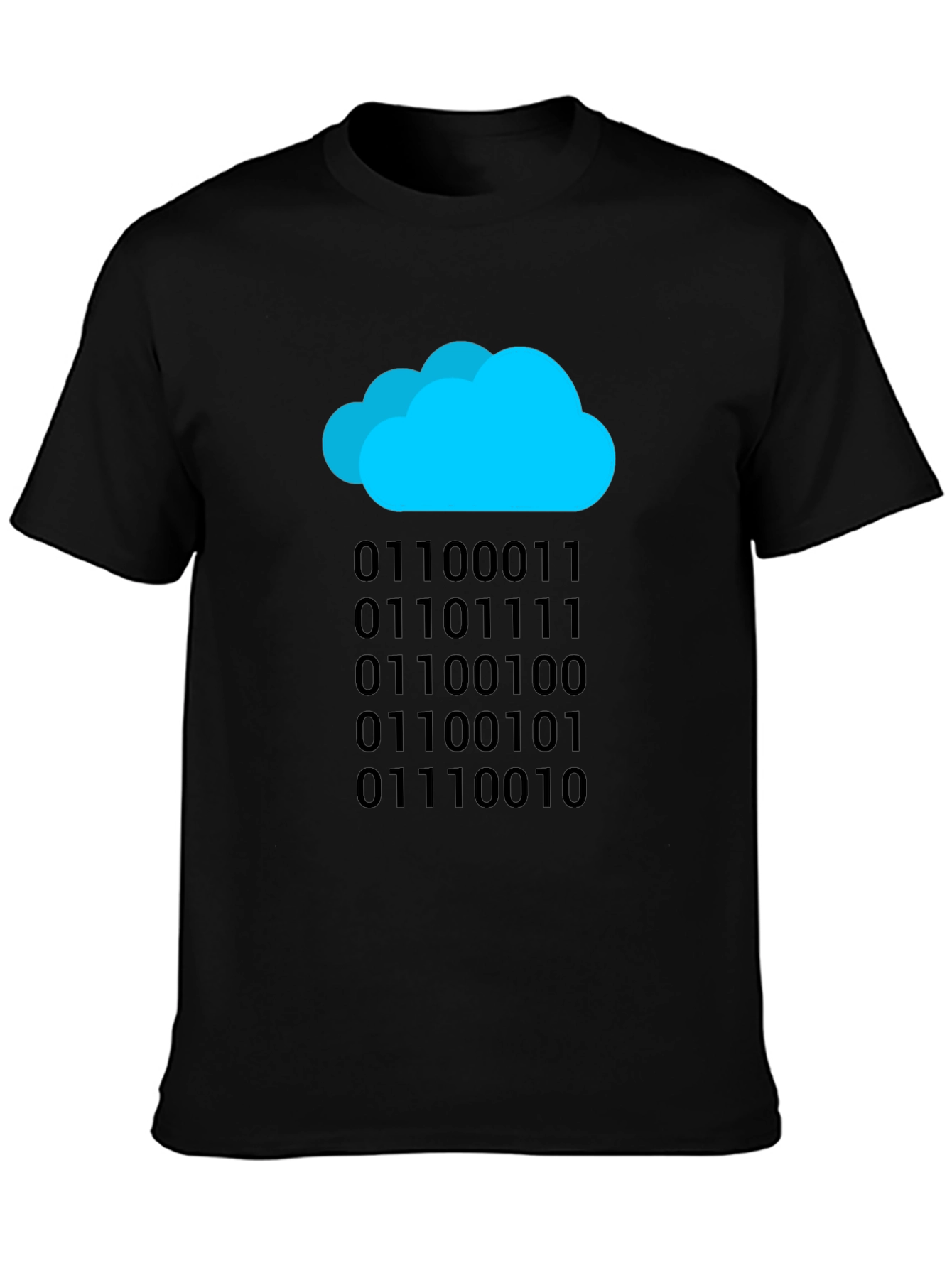 Cloud Binary Code T-Shirt - Black Tech Tee