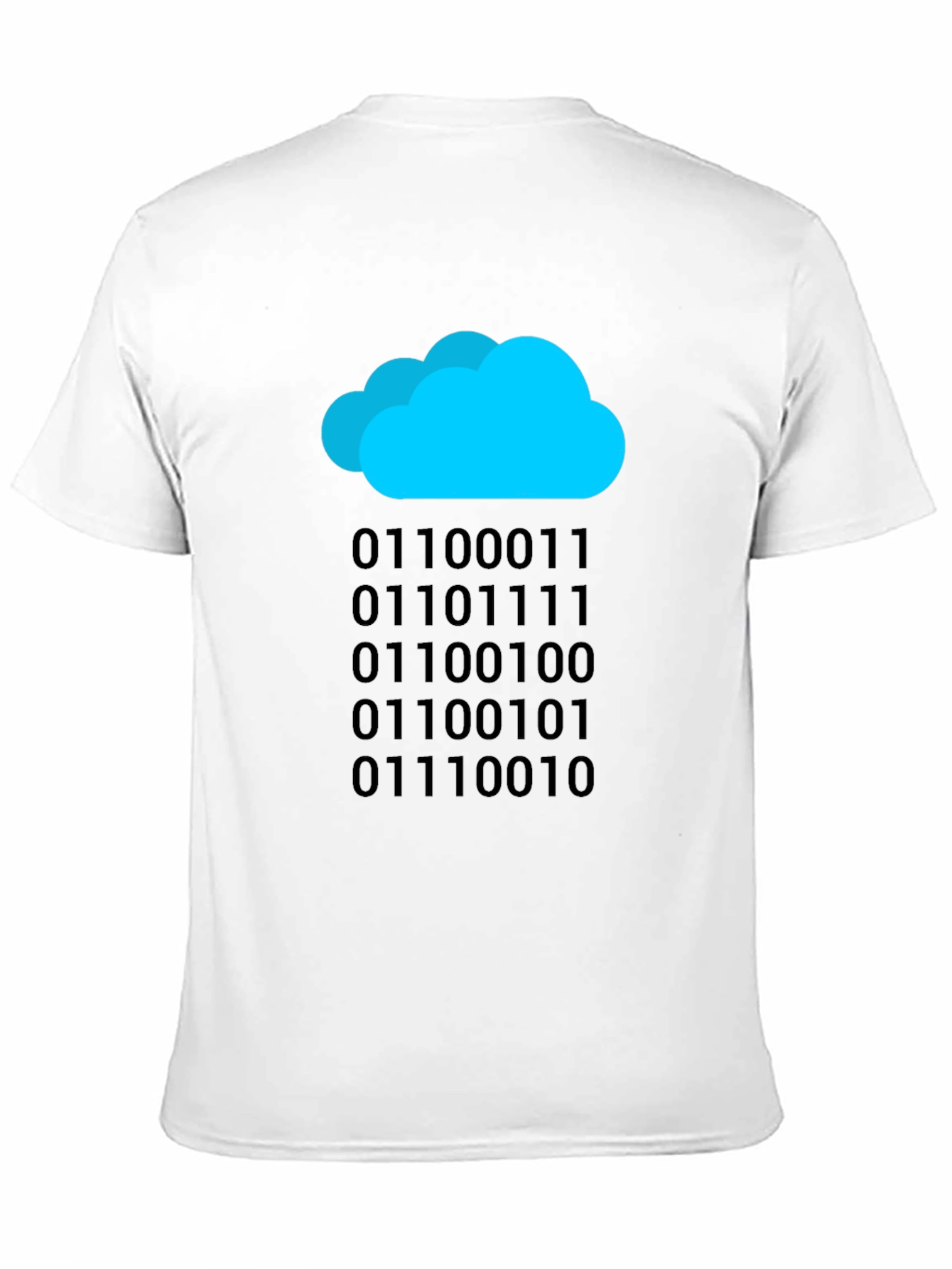 Cloud Binary Code T-Shirt - Black Tech Tee