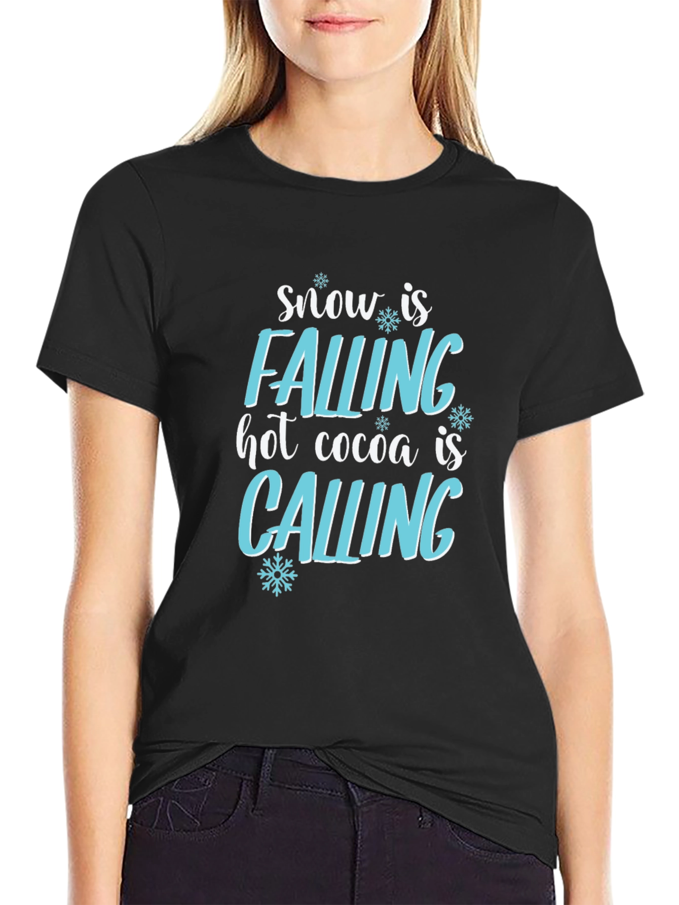 Snow is Falling Hot Cocoa is Calling Graphic Tee