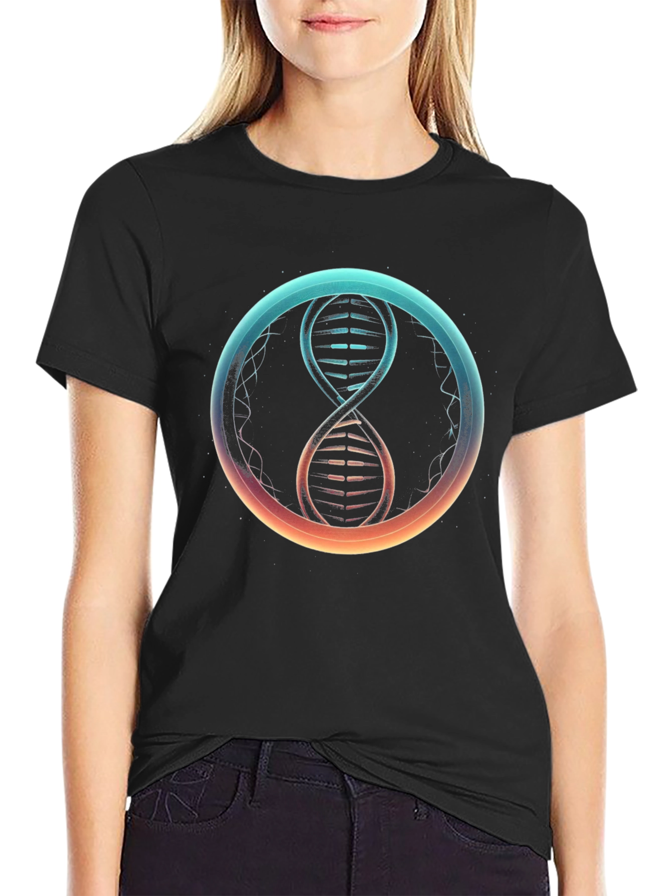 DNA Helix Graphic T-Shirt - Science Inspired Design