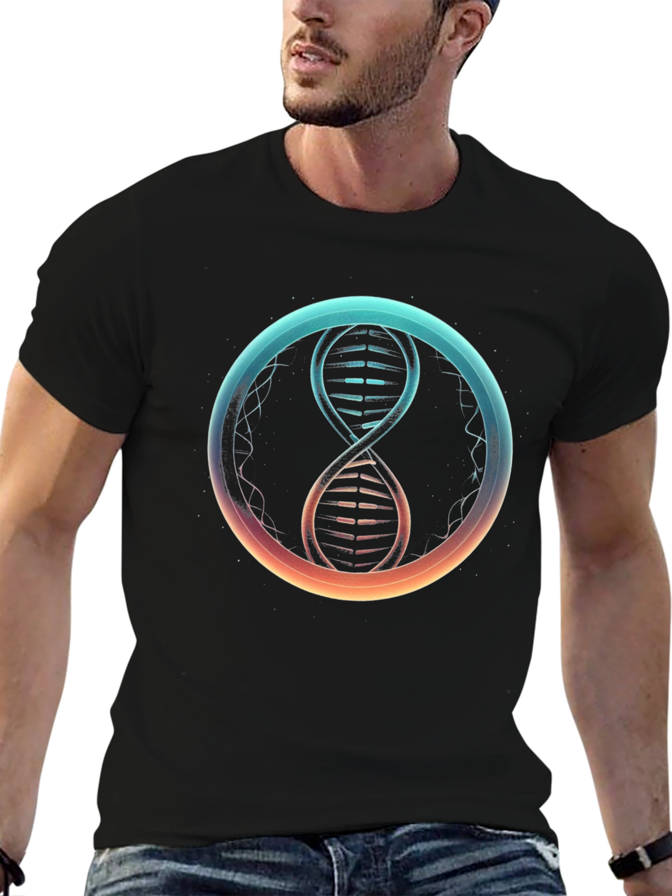 DNA Helix Graphic T-Shirt - Science Inspired Design