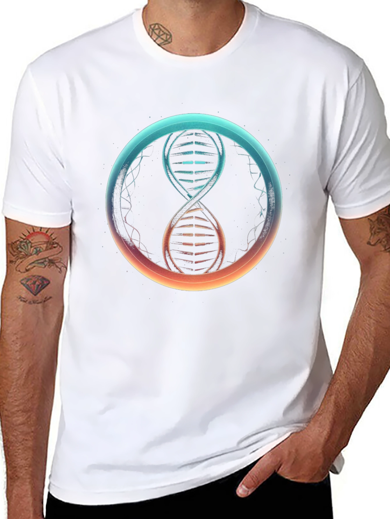 DNA Helix Graphic T-Shirt - Science Inspired Design