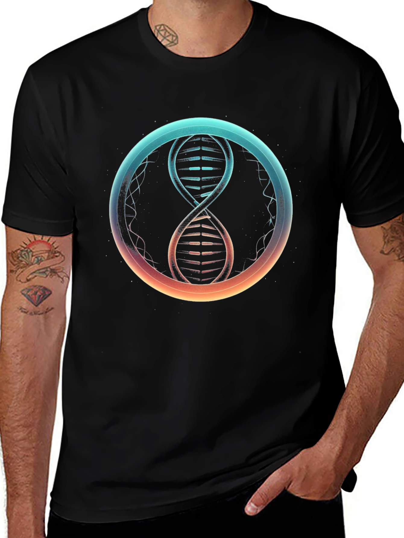 DNA Helix Graphic T-Shirt - Science Inspired Design