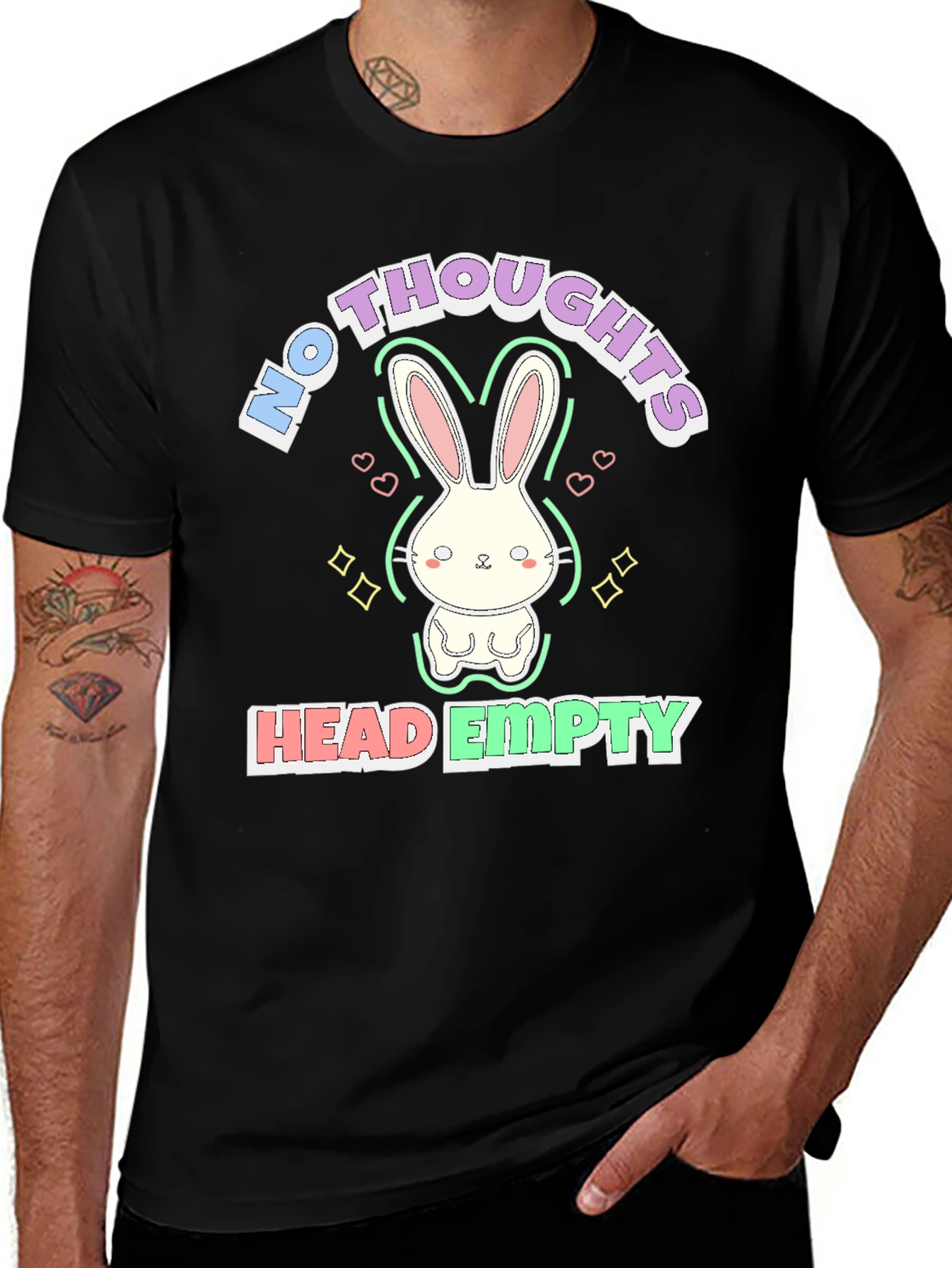 No Thoughts Head Empty Bunny Graphic Tee