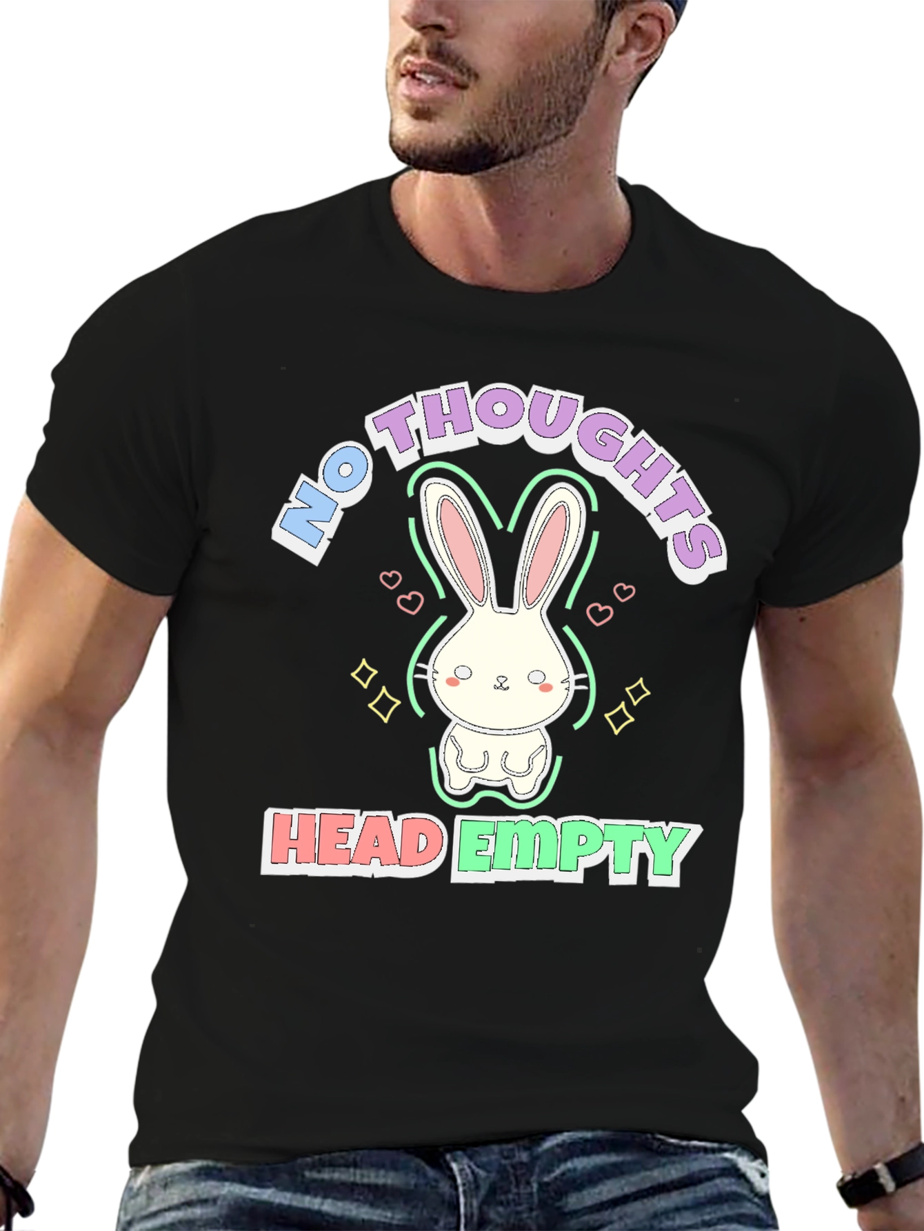 No Thoughts Head Empty Bunny Graphic Tee