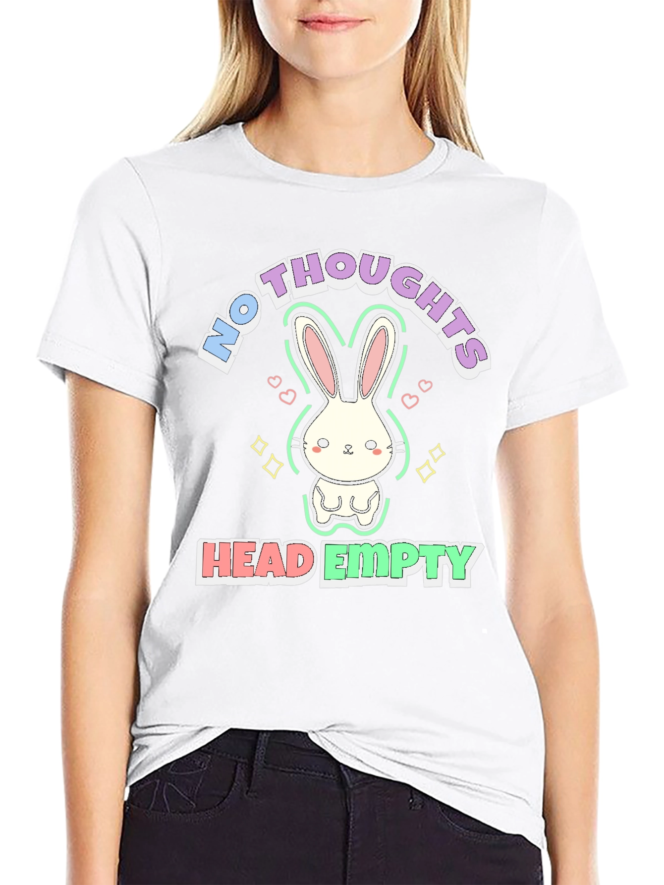 No Thoughts Head Empty Bunny Graphic Tee