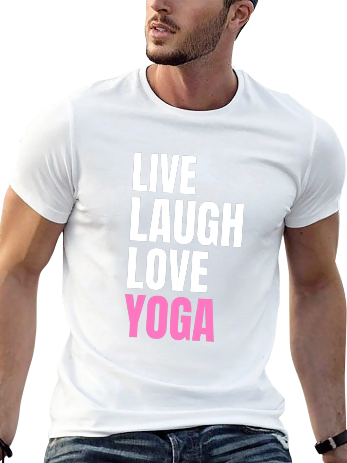 Live Laugh Love Yoga Black Graphic T-Shirt