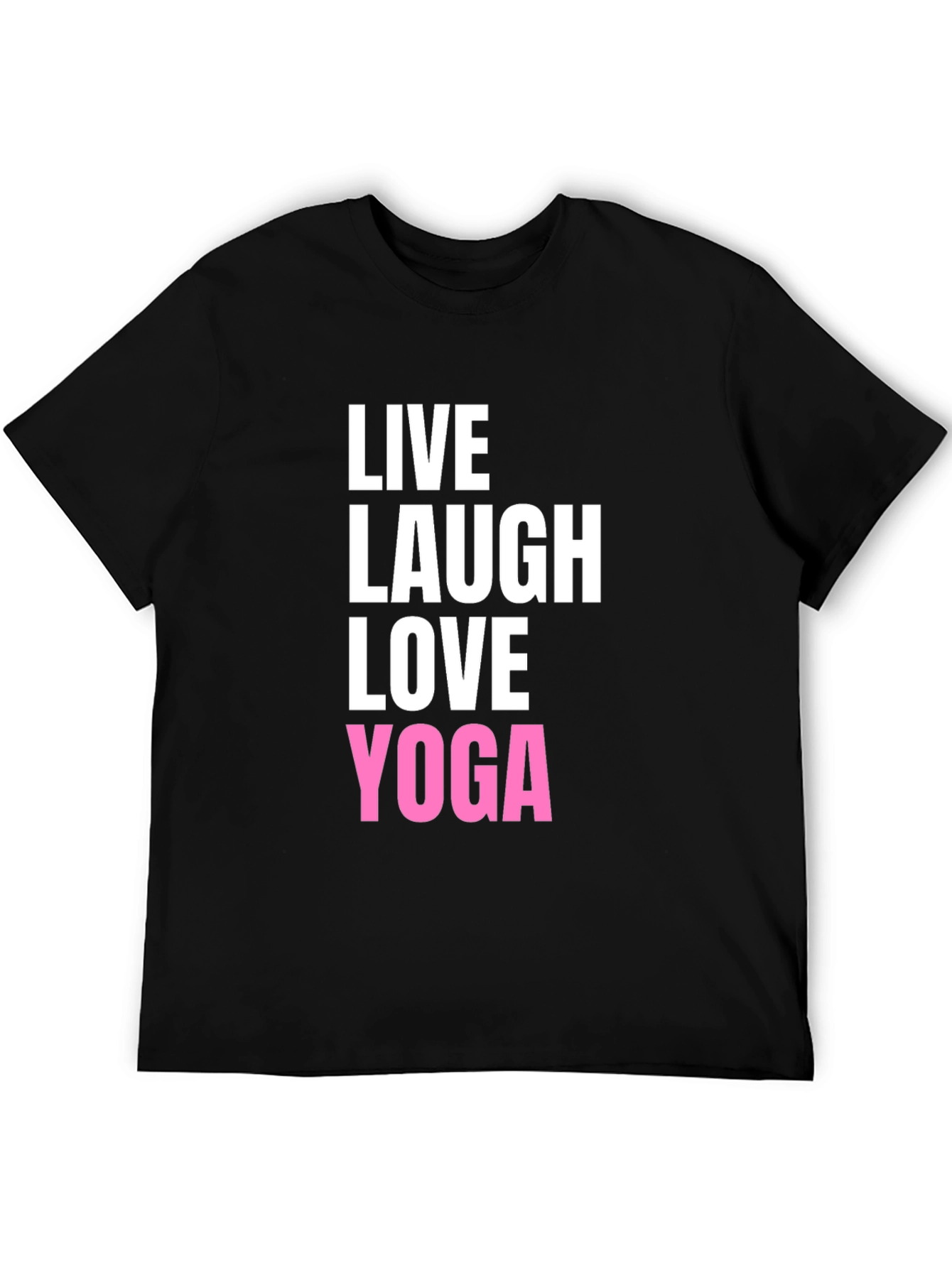 Live Laugh Love Yoga Black Graphic T-Shirt