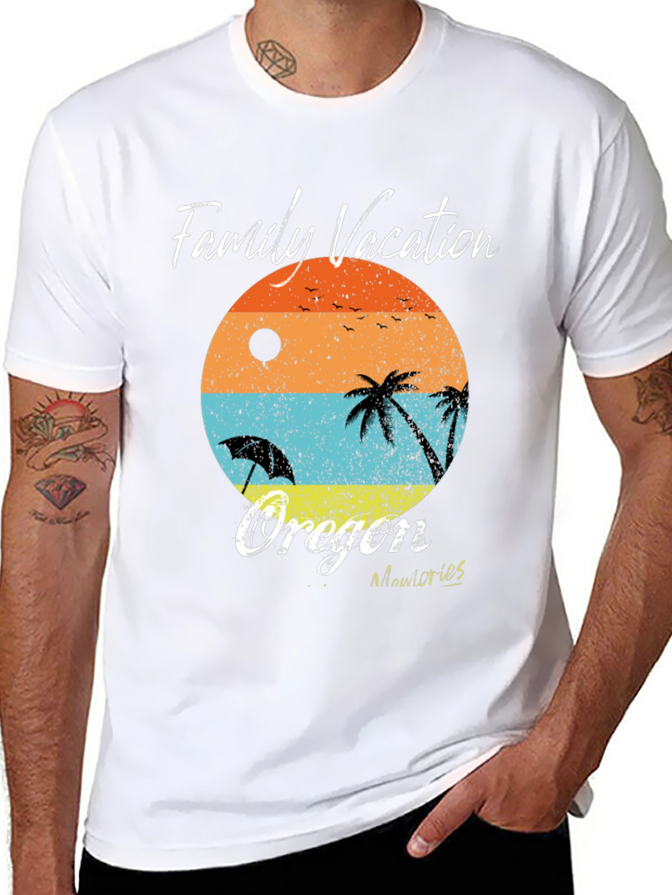 Oregon Family Vacation T-Shirt - Beach Design